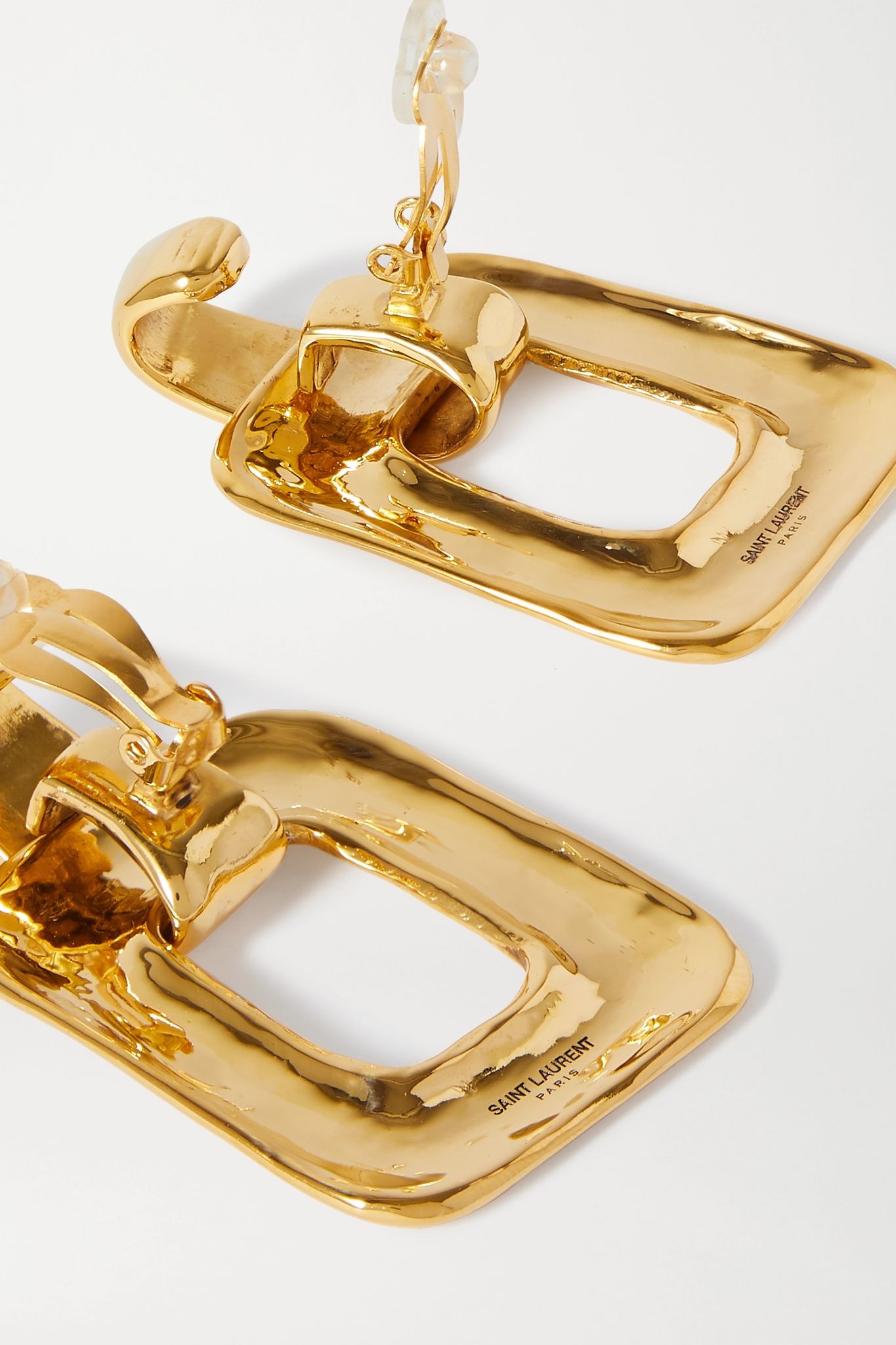 Oversized gold-tone clip earrings - 3