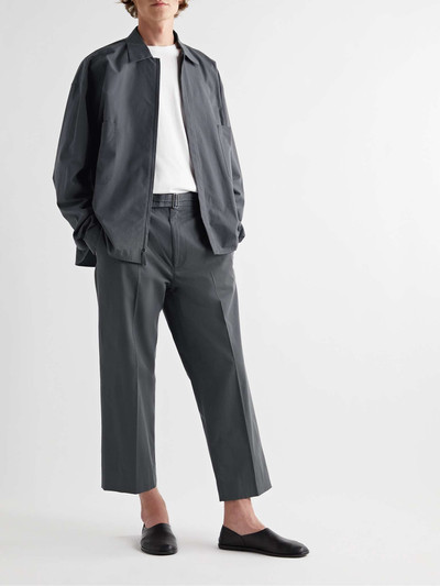 The Row Earl Straight-Leg Cropped Belted Cotton-Poplin Trousers outlook