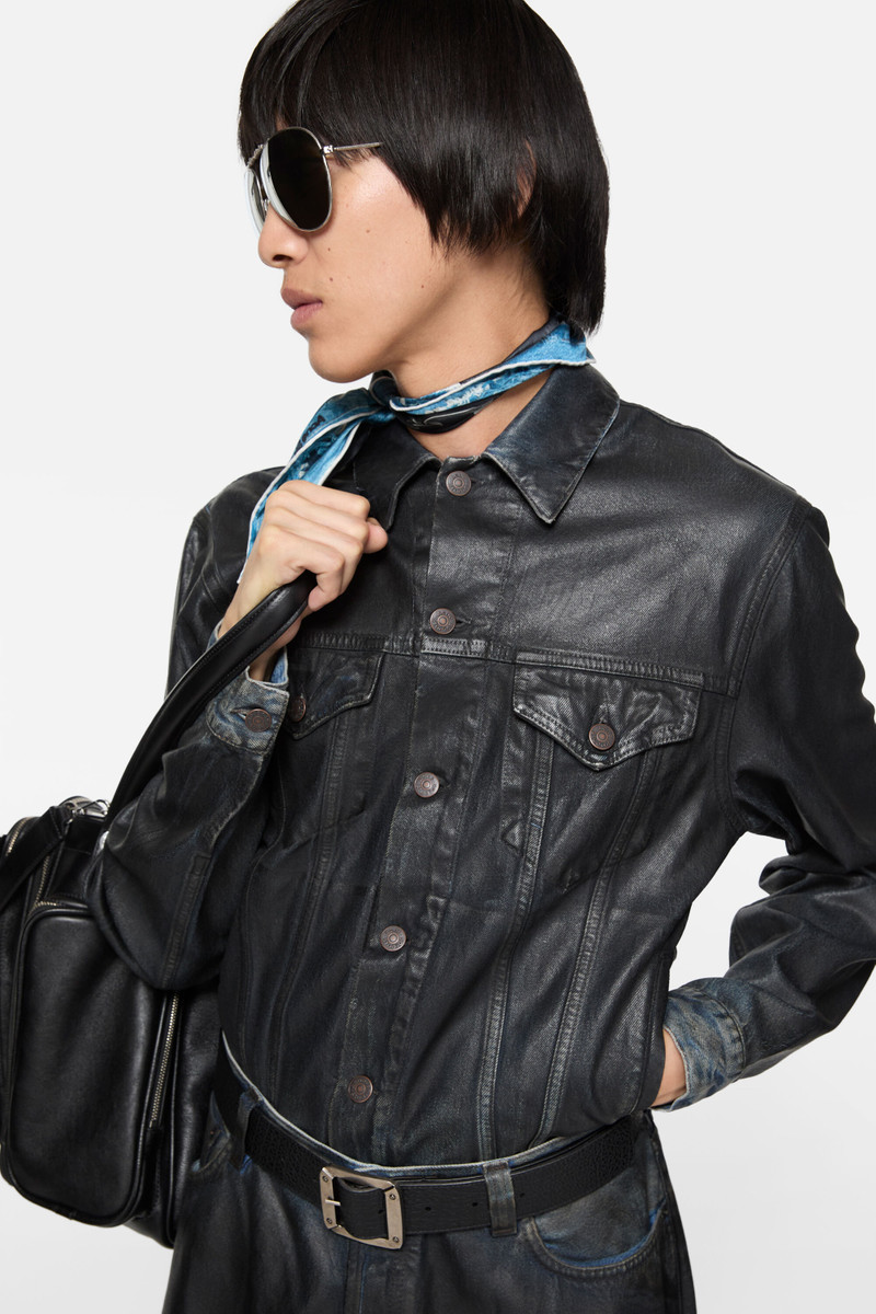 Coated denim jacket - Black 4