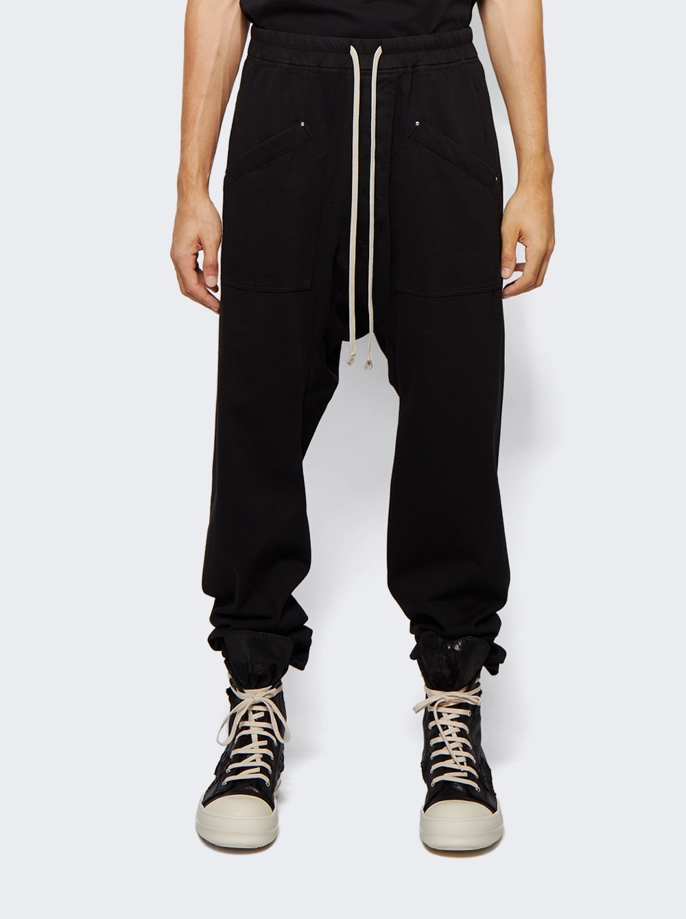 Drawstring Cargo Pants Black - 3