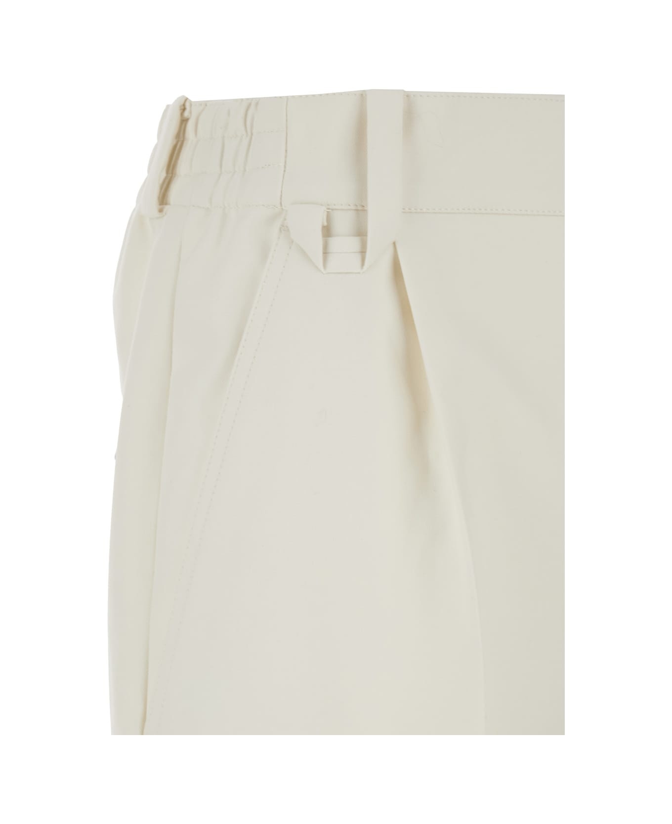 White Pants With Button Closure In Cotton Man - 3