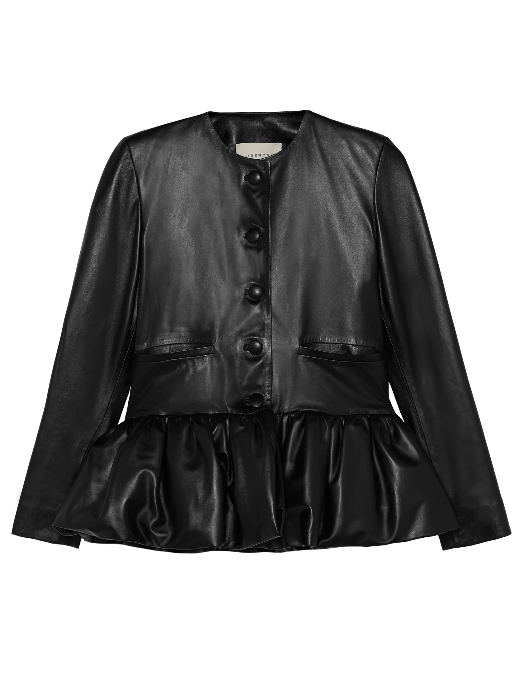 PEPLUM LEATHER JACKET - 1