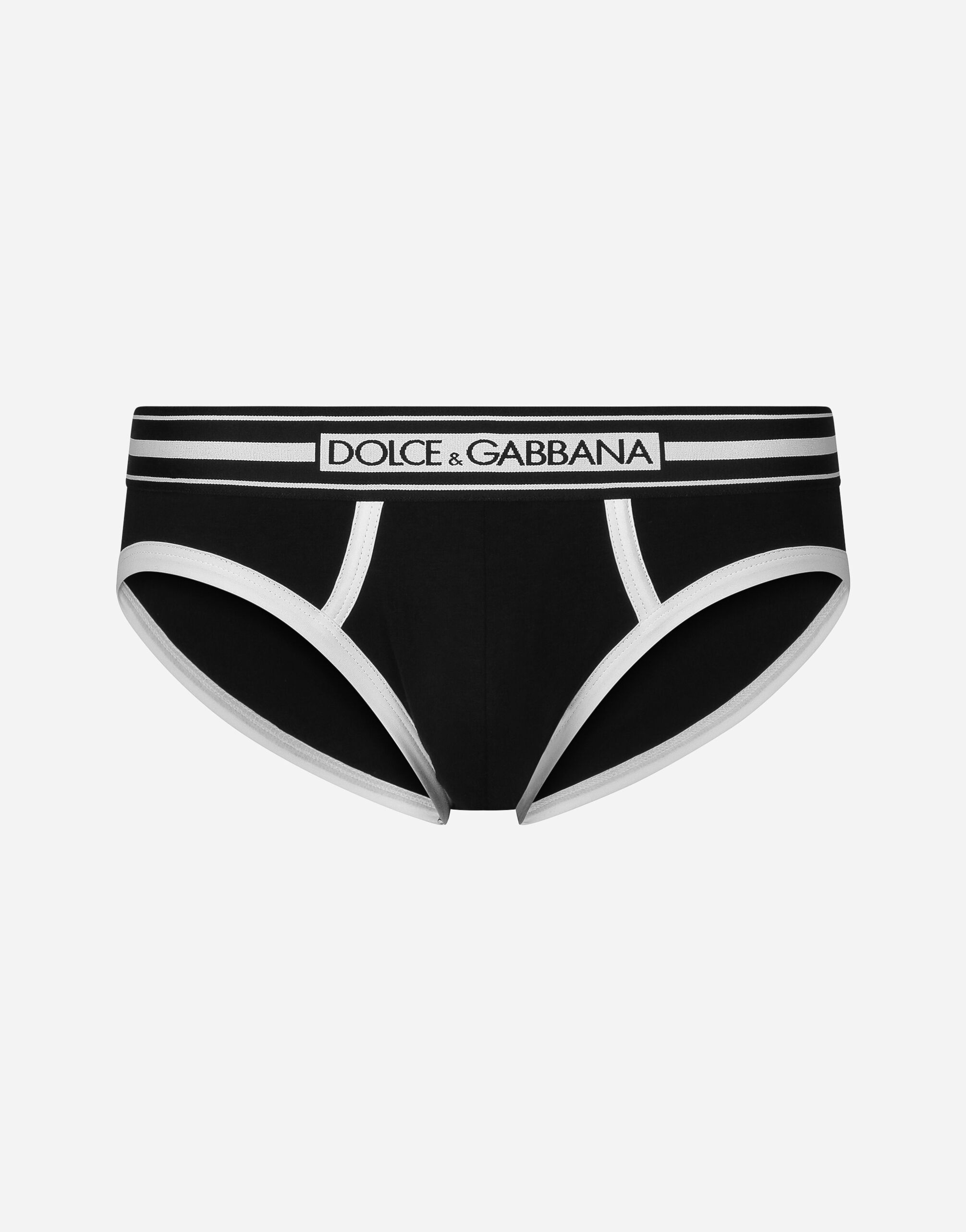 Mid-rise briefs in two-way stretch cotton jersey - 1