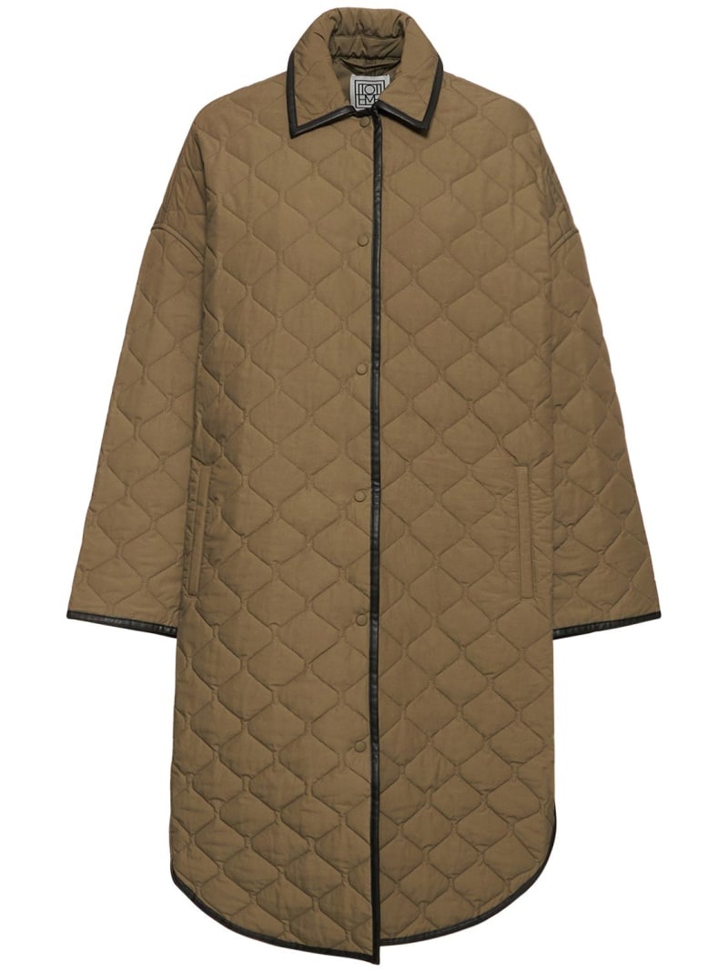 Quilted organic cotton cocoon coat - 1