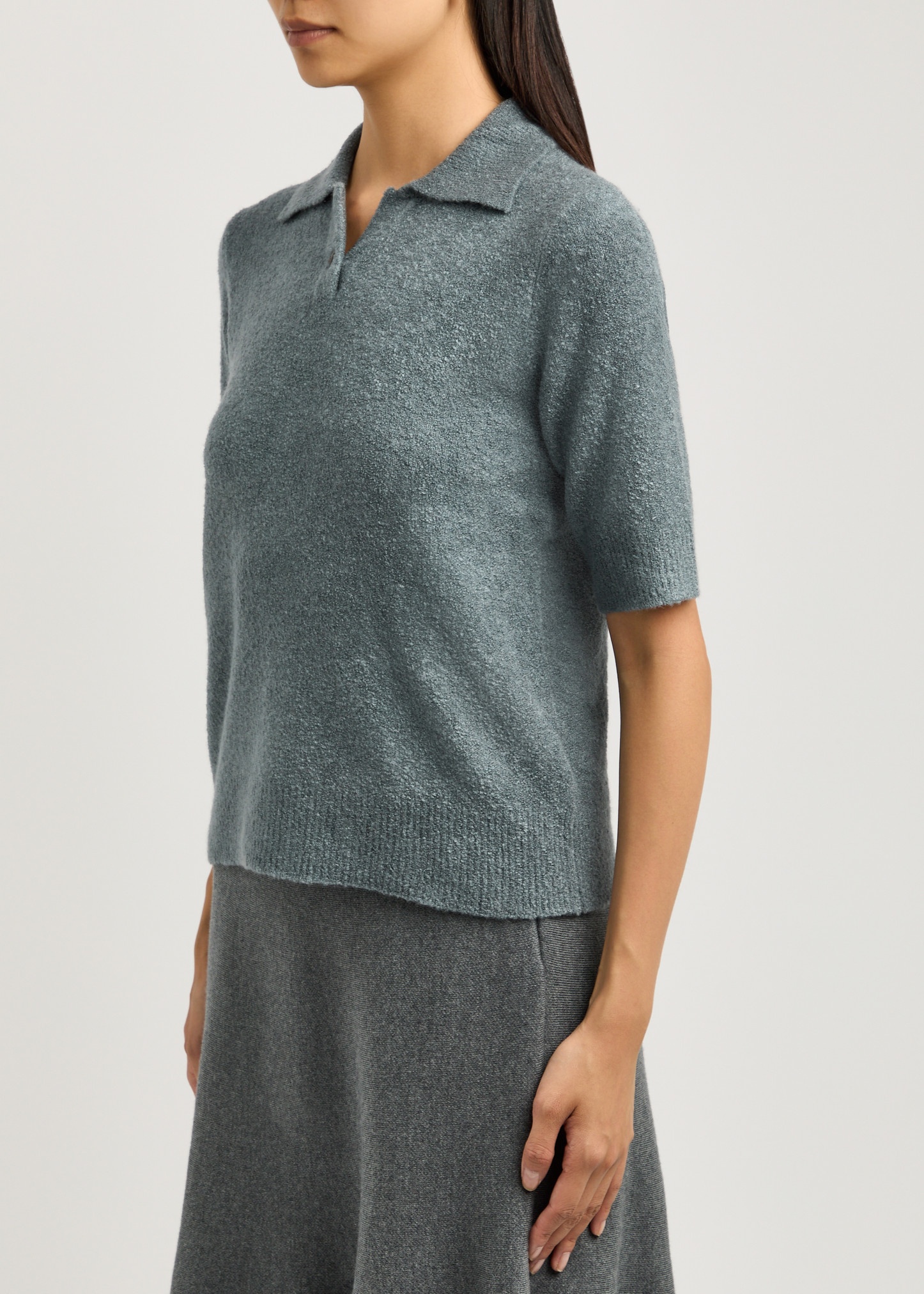 Bouclé silk-blend polo shirt - 2