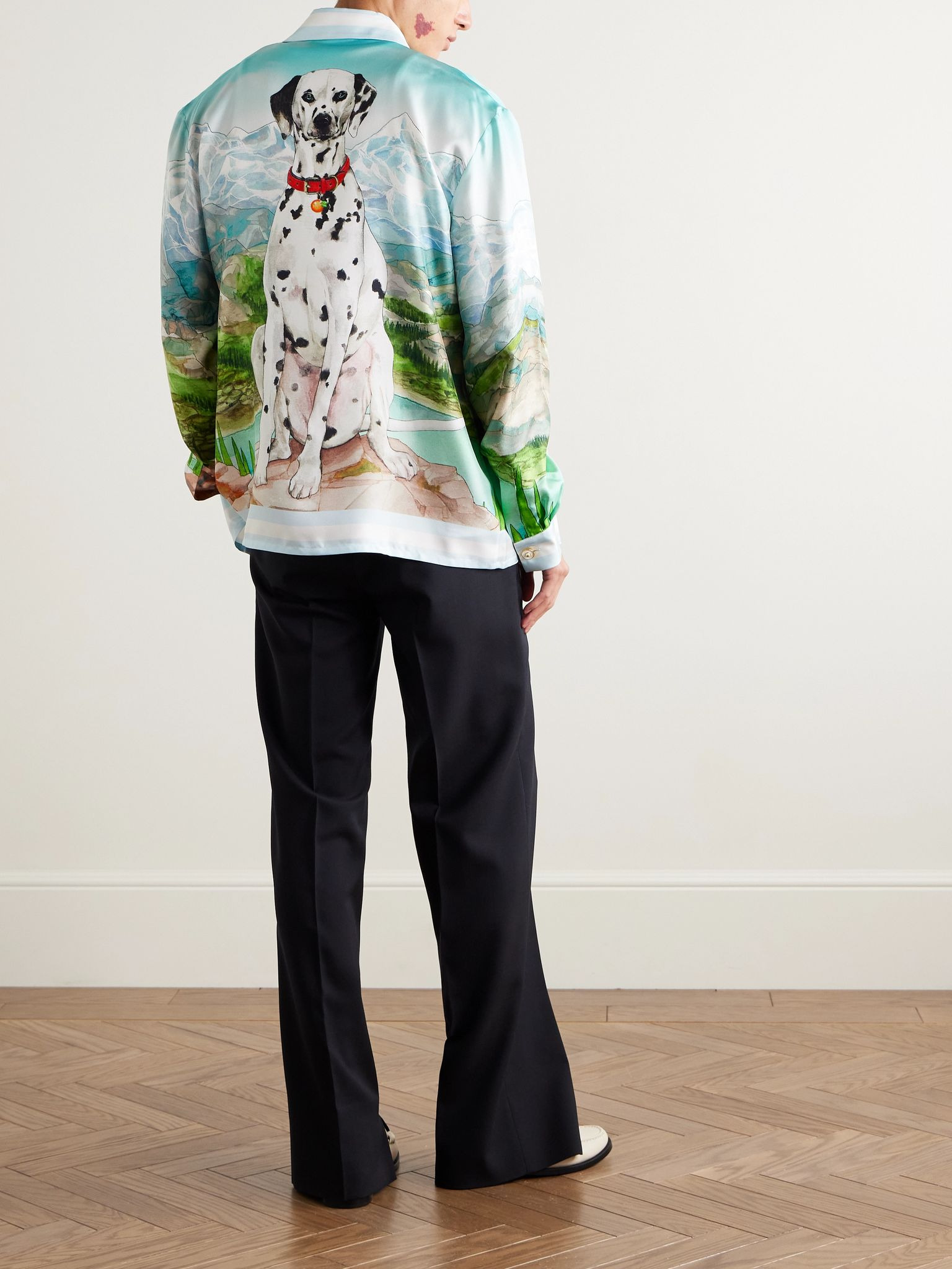 Dalmatian A La Montagne Printed Silk-Twill Shirt Blue - 2