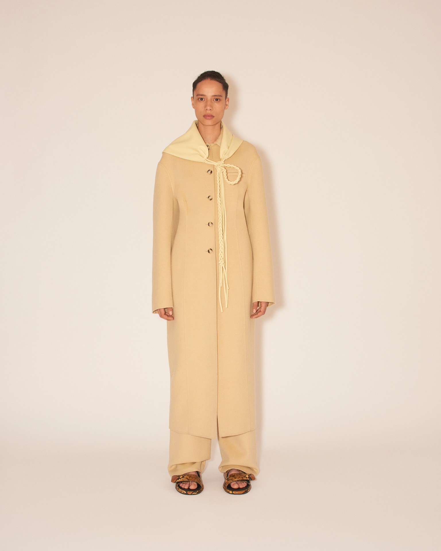 TOYA - Single breasted waisted coat - Creme - 3