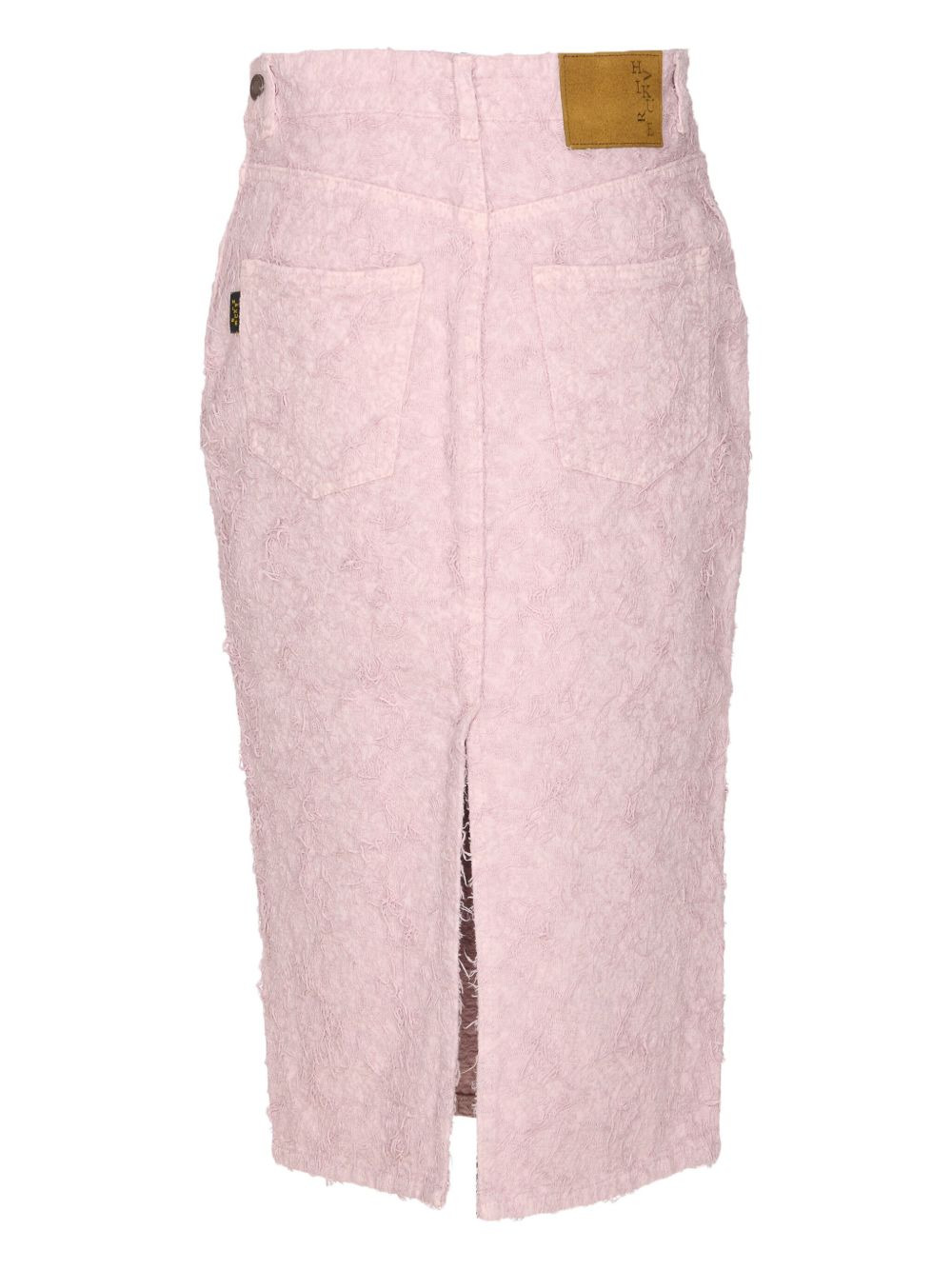 lace denim midi skirt - 2