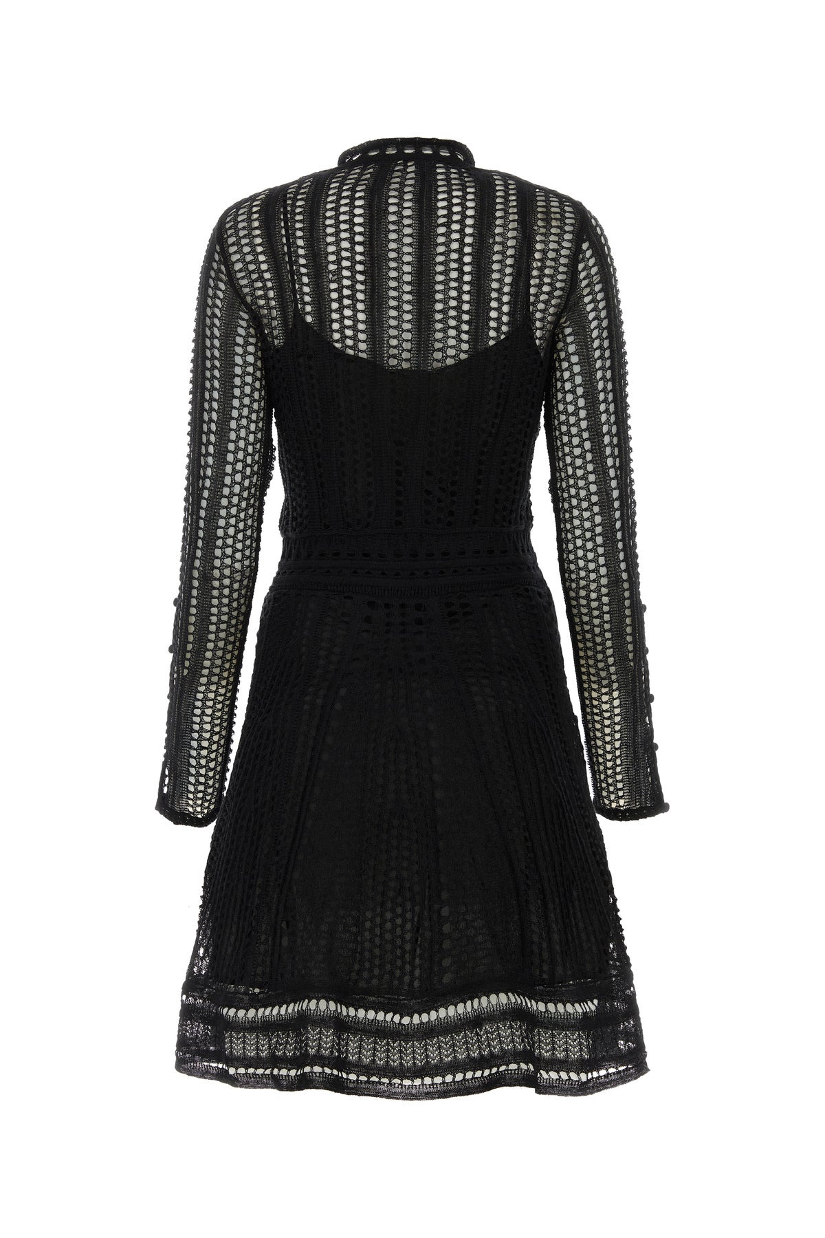 Black linen blend mini dress - 2