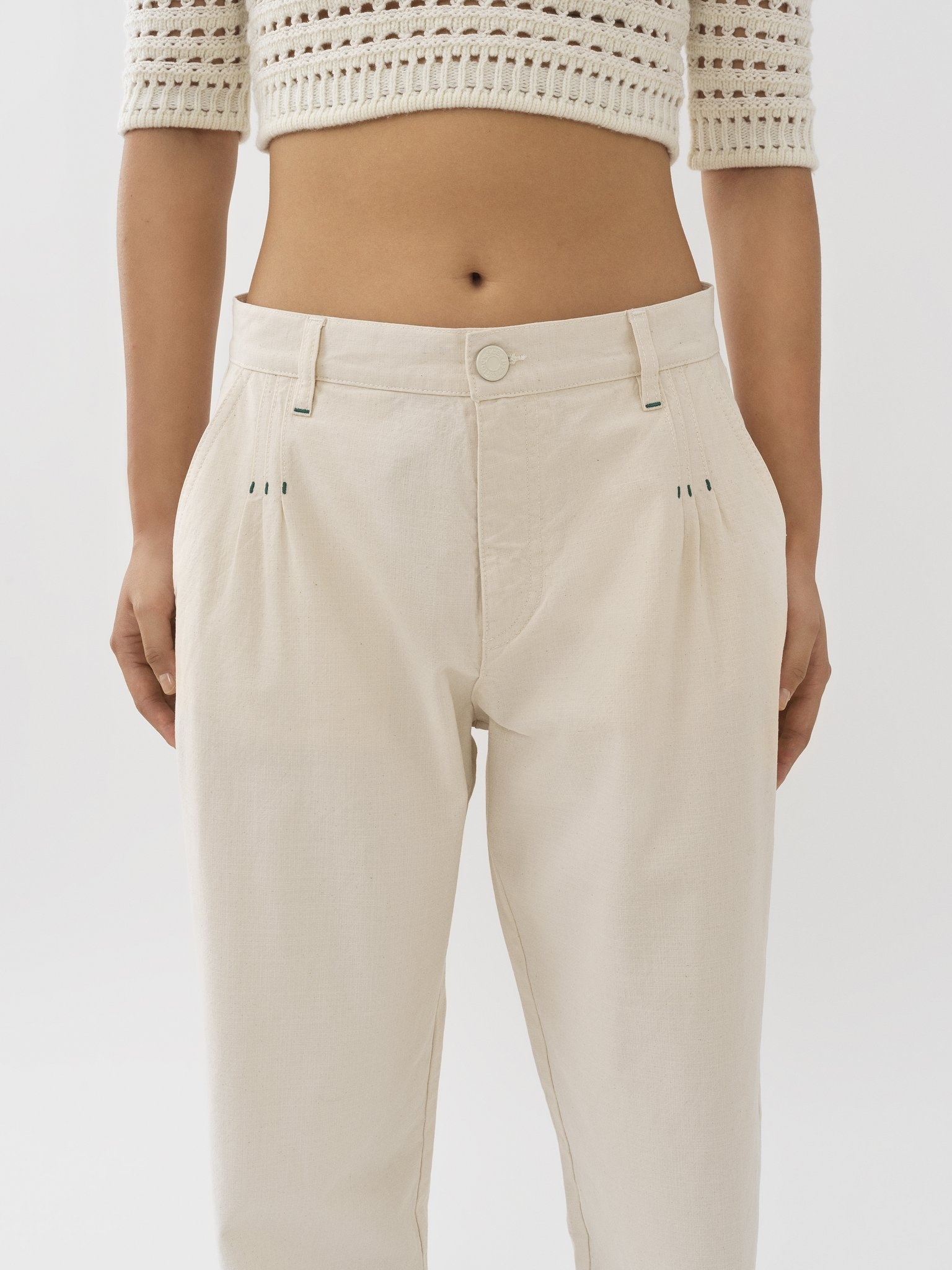 WHITE DENIM PANTS - 5