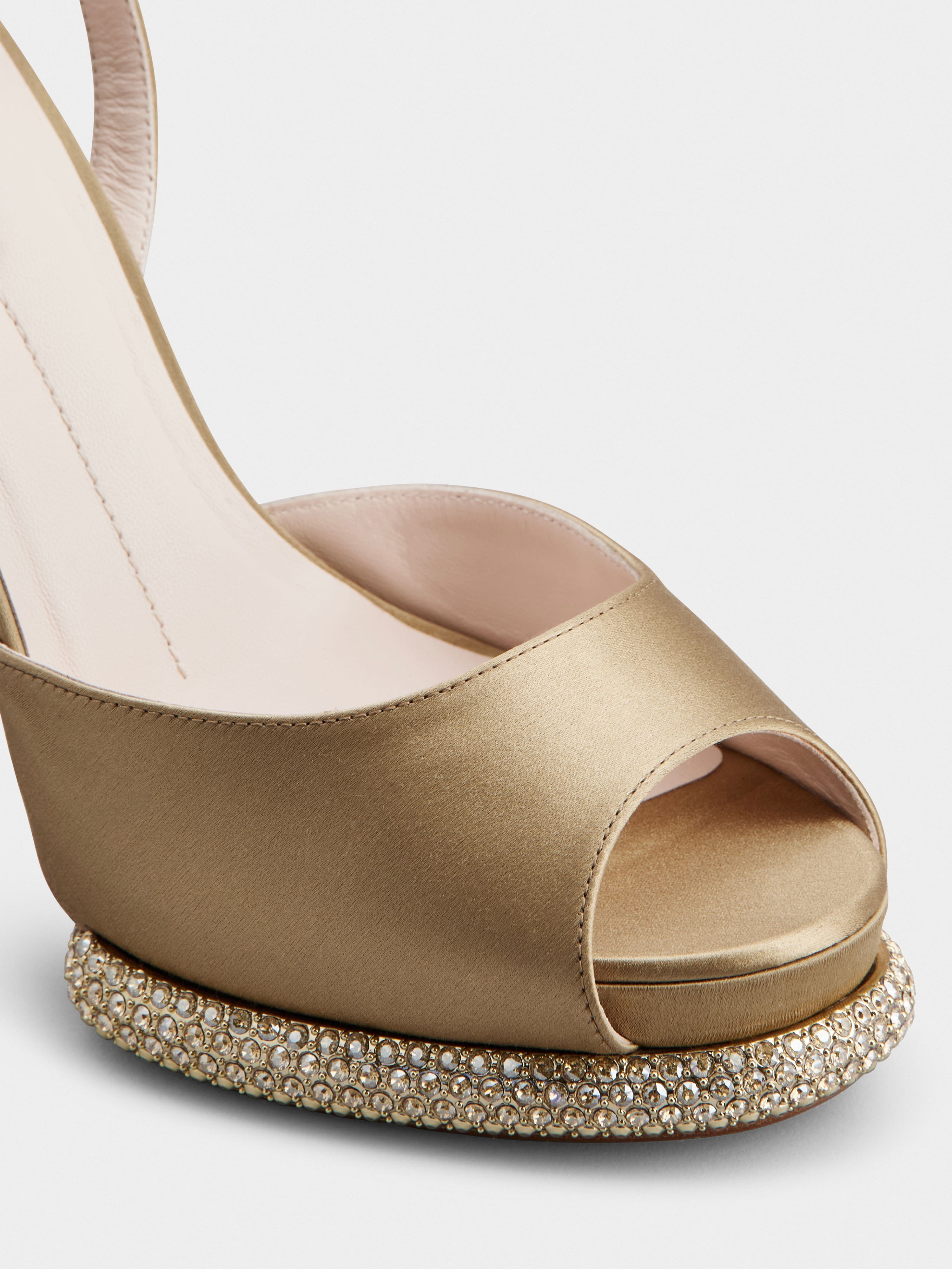 Viv' Choc Platform Sandals in satin - 3