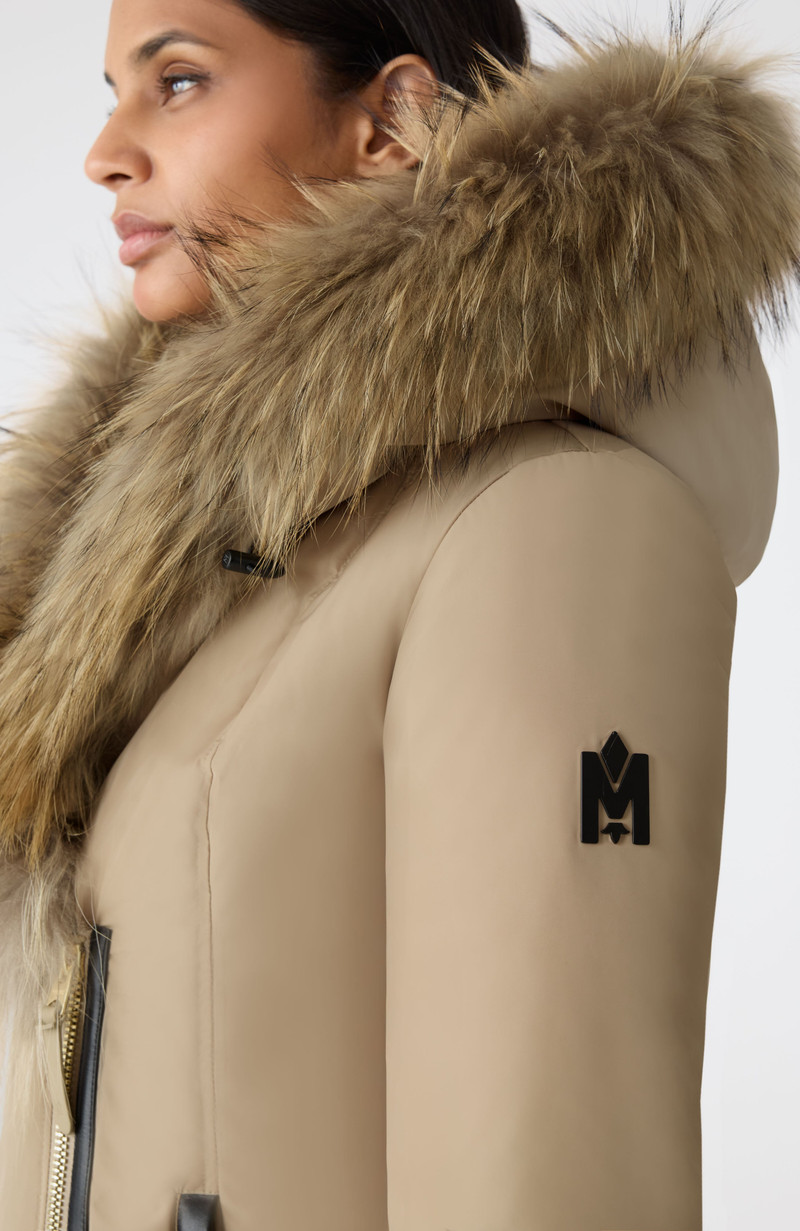 ADALI-F Down coat with natural fur Signature Mackage Collar 6