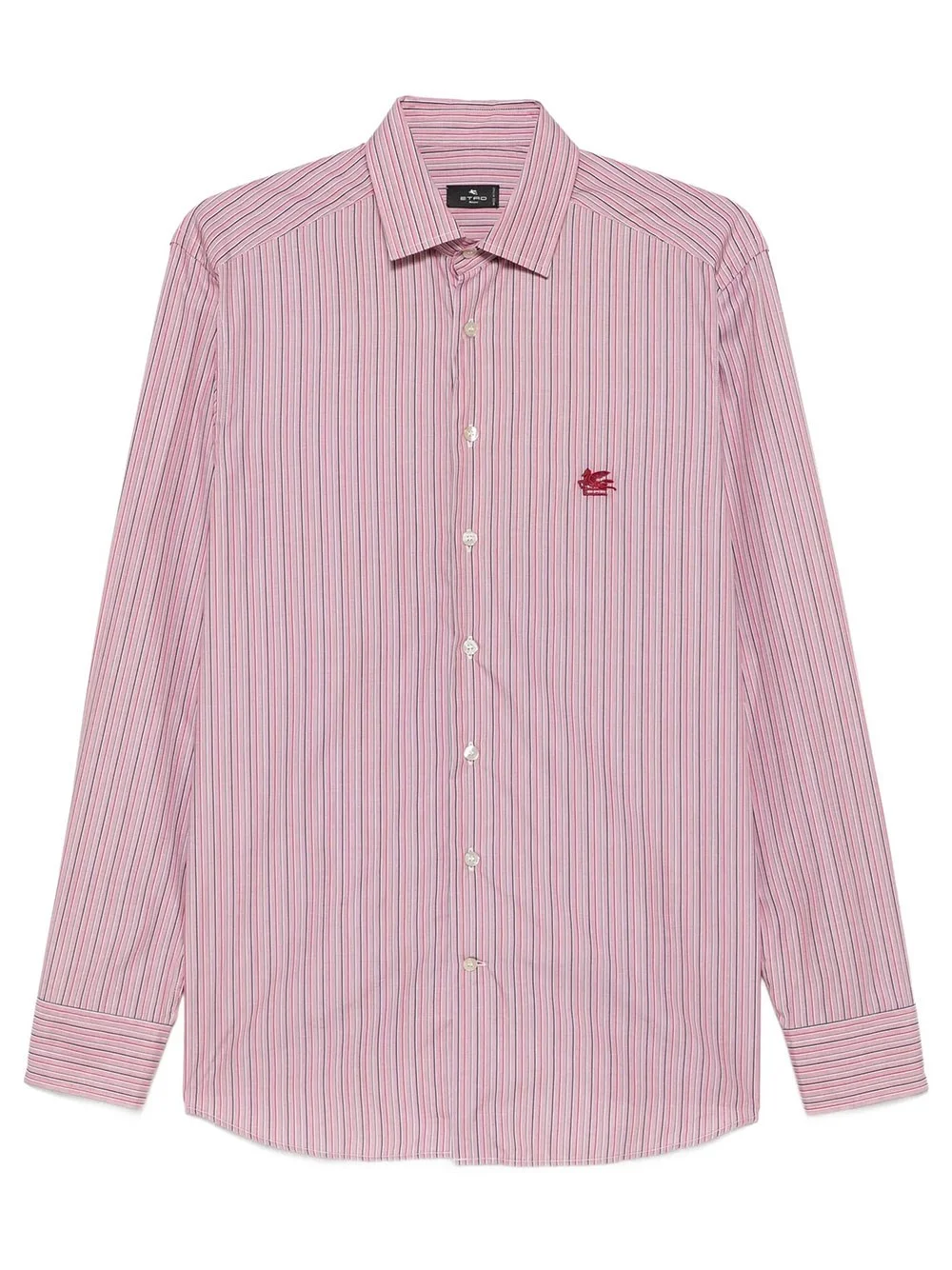 Etro striped cotton shirt with embroidered Pegasus motif - 1