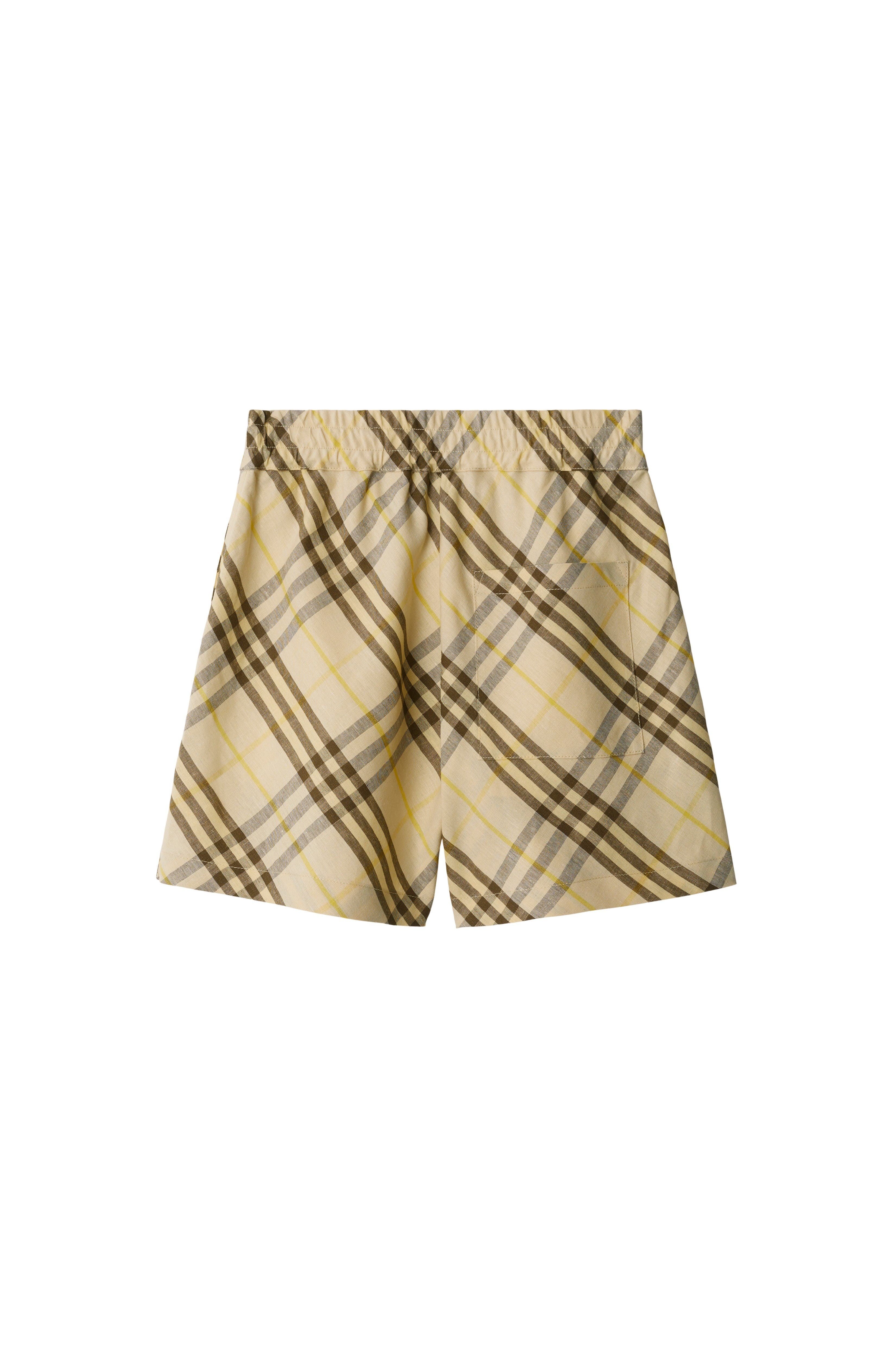 burberry Check Linen Shorts in Wheat at Nordstrom - 5