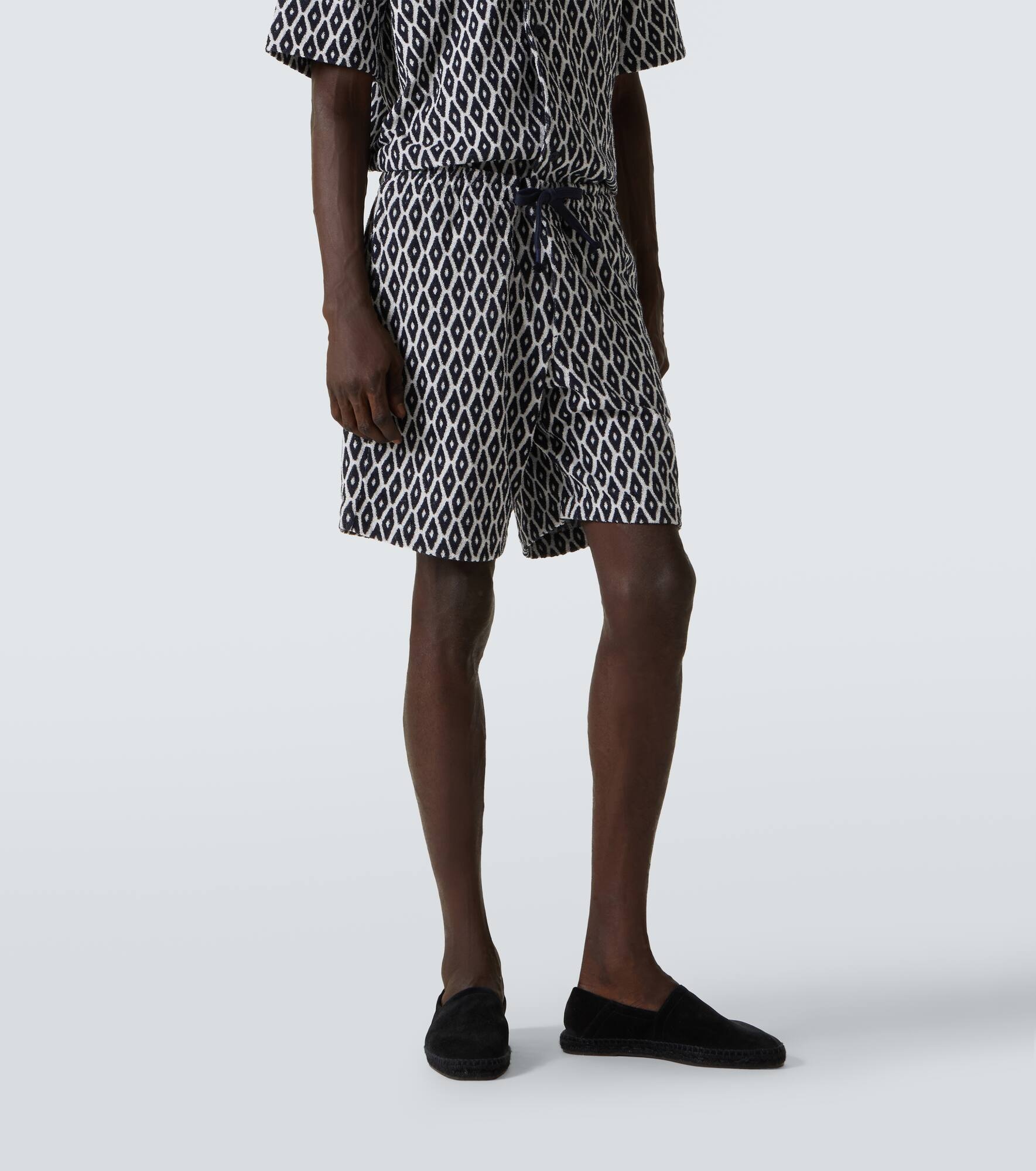 Printed cotton-blend terry shorts - 3