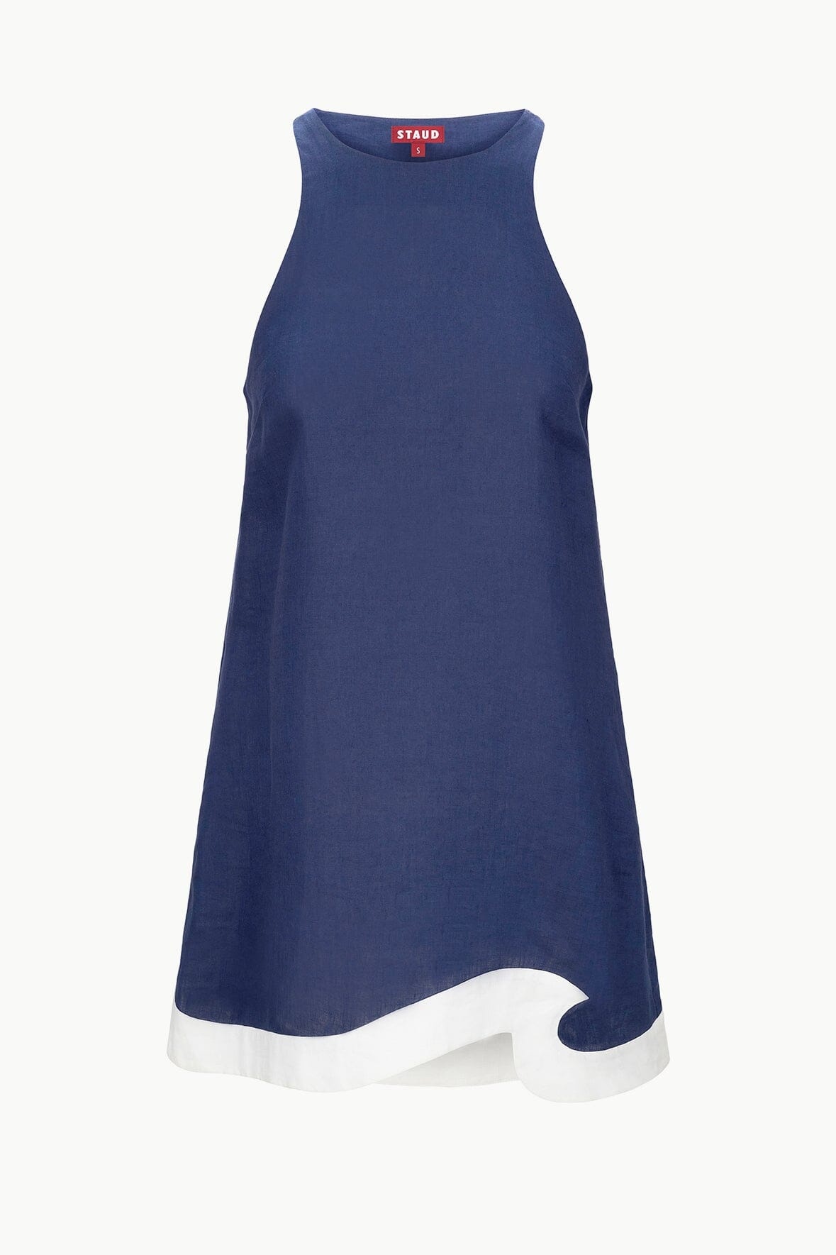 STAUD ALLORI DRESS NAVY WHITE - 1