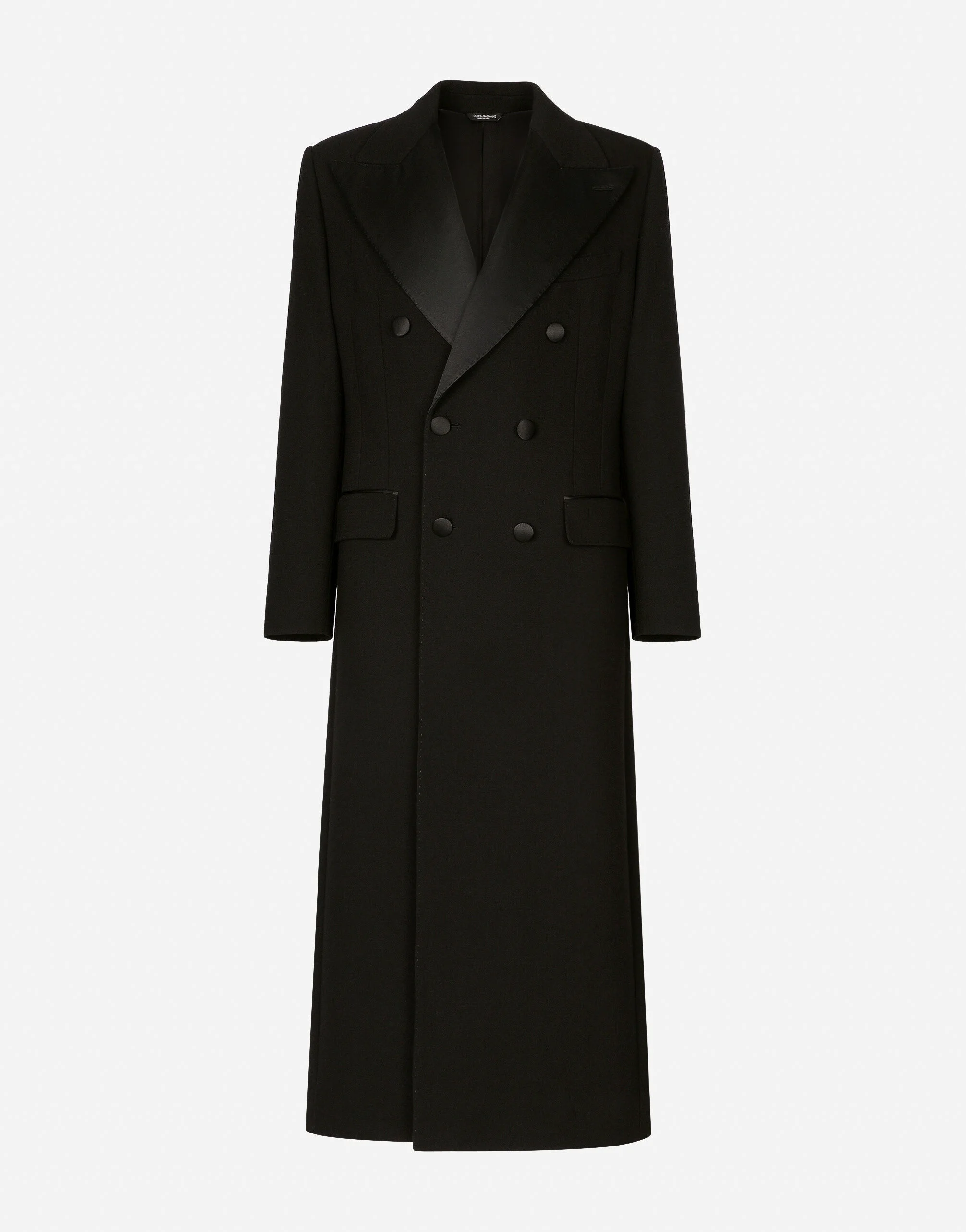 Double-breasted stretch wool crepe coat - 1