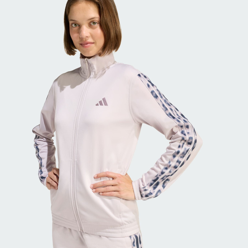 Tricot 3-Stripes Tracktop with Leopard Print 6