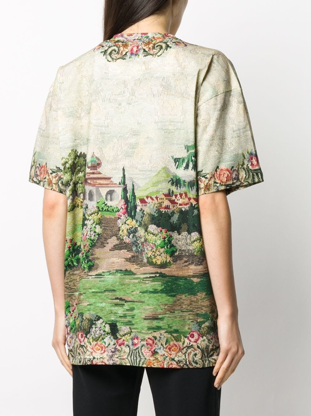 tapestry-print cotton T-shirt - 4