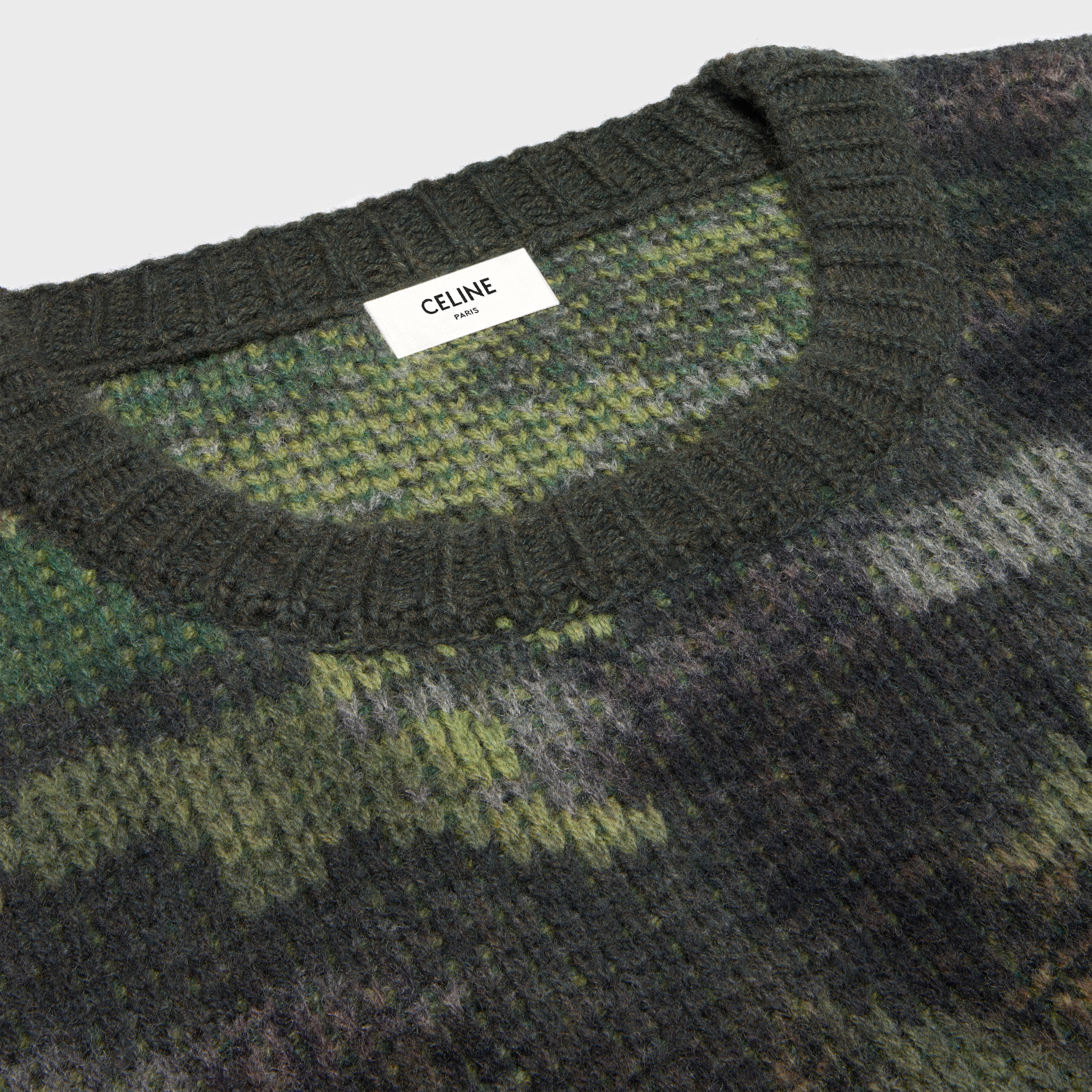 boxy cropped sweater in camouflage wool - 3