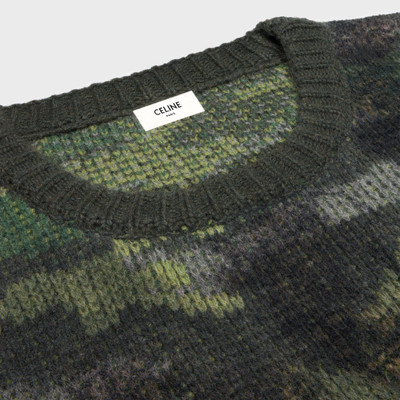 CELINE boxy cropped sweater in camouflage wool outlook