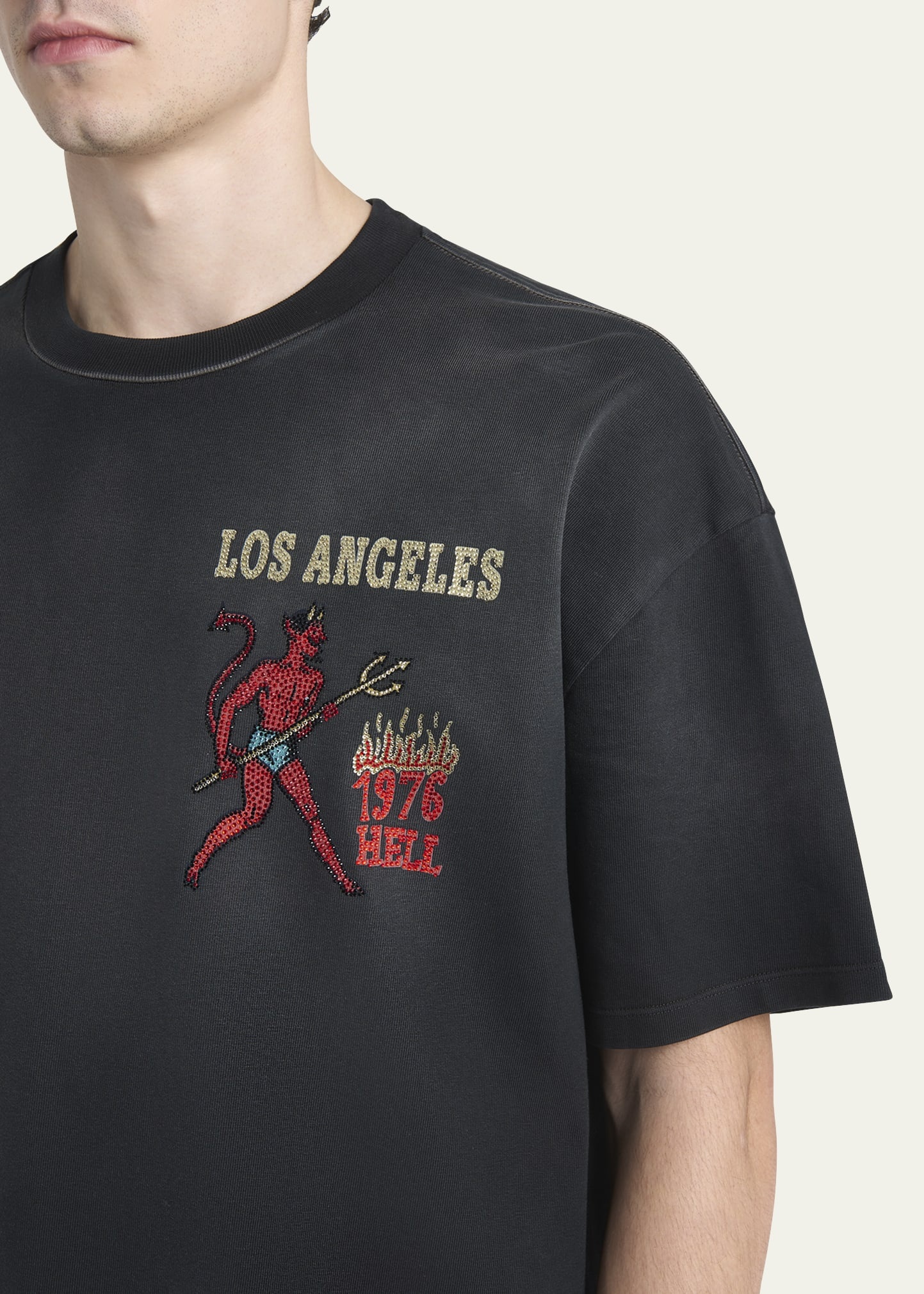 Men's Crystal Sinners Faded Cotton T-Shirt - 5