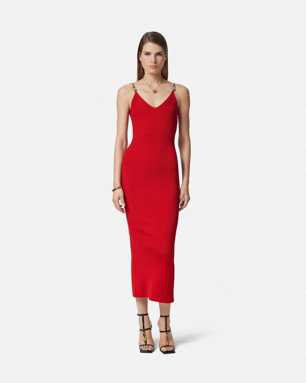 Safety Pin Knit Slip Midi Dress - 4