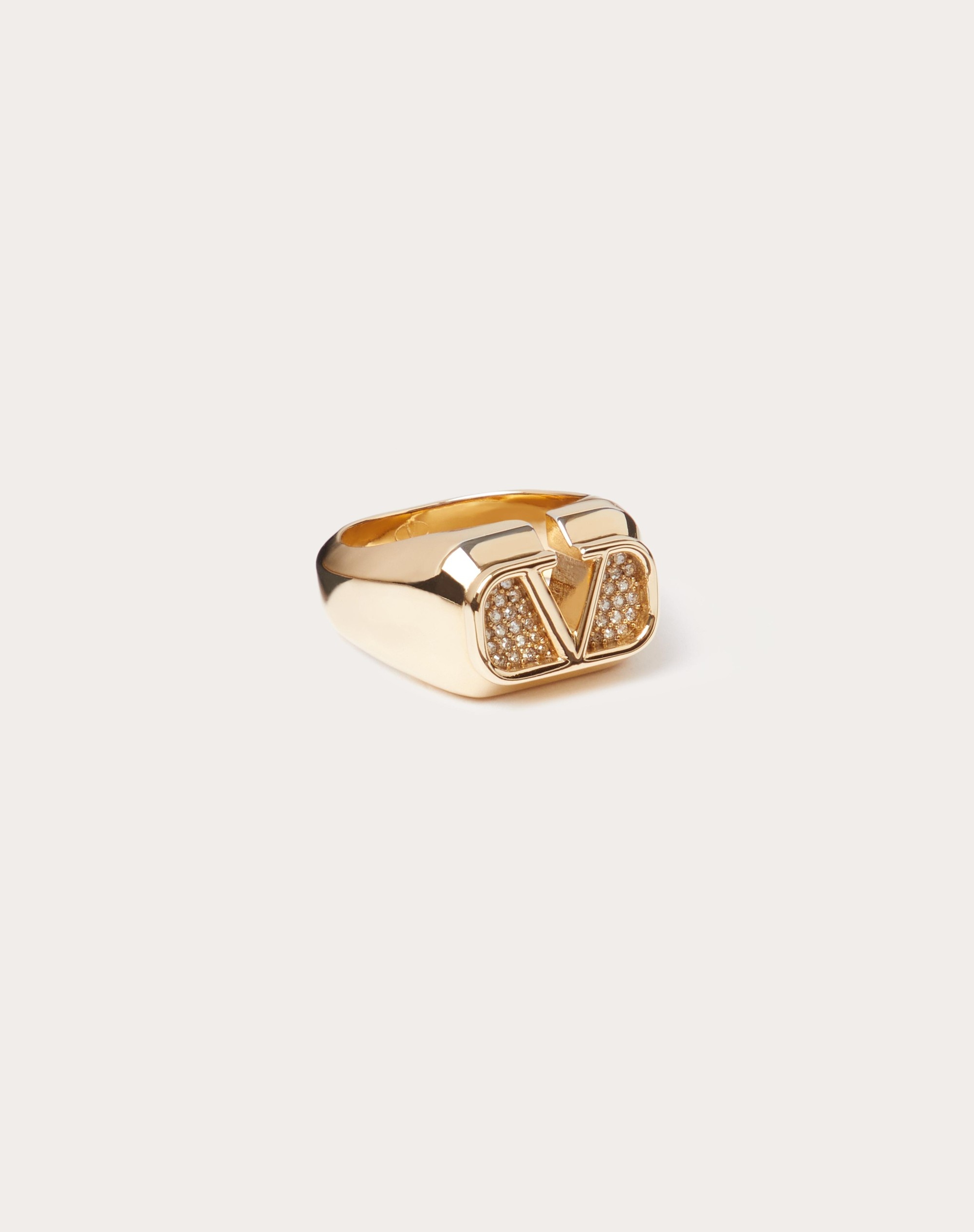 VLOGO SIGNATURE METAL AND SWAROVSKI® CRYSTAL RING - 1