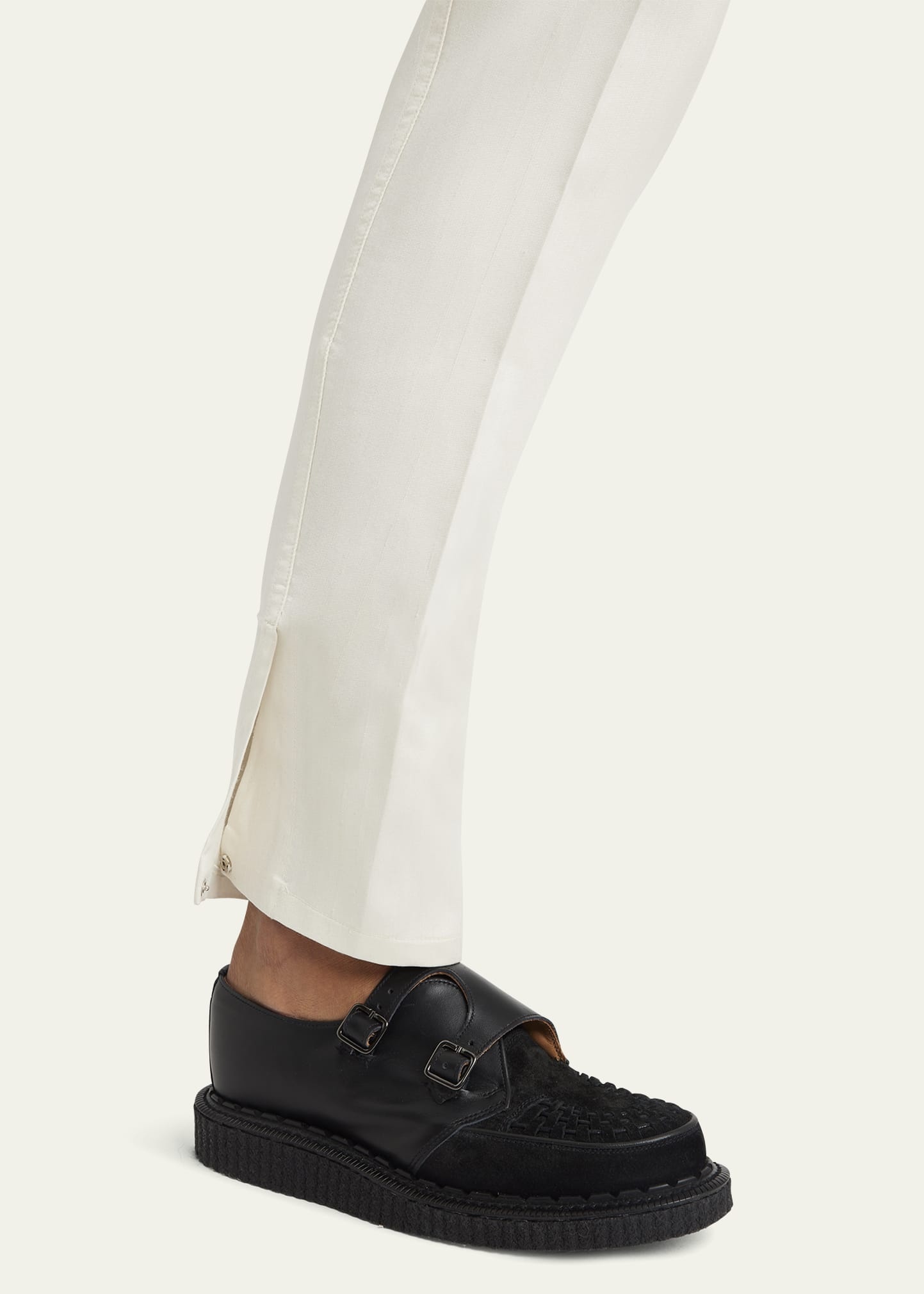 Origami Button Cuff Silk Pants - 5