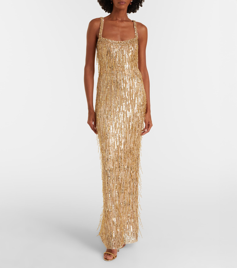 JENNY PACKHAM Fleur sequined gown outlook