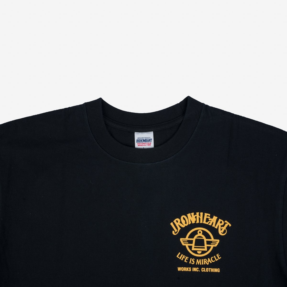 IHPT-2306-BLK 7.5oz Printed Loopwheel Crew Neck T-Shirt - Black - 7