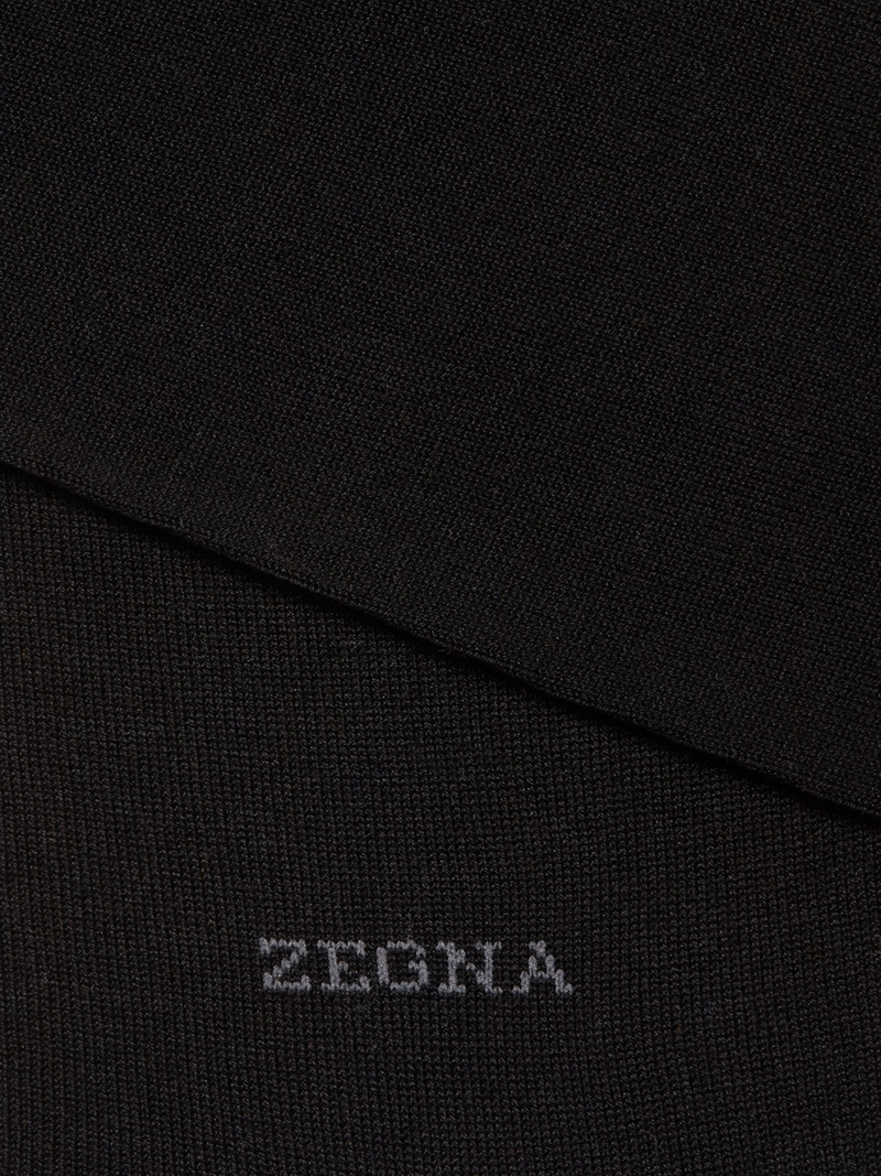 ZEGNA BLACK COTTON BLEND SOCKS outlook