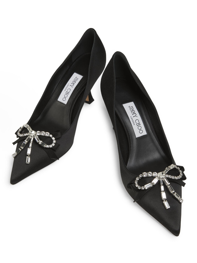 Women's Auria 70MM Crystal-Embellished Satin Pumps - Black Crystal 4