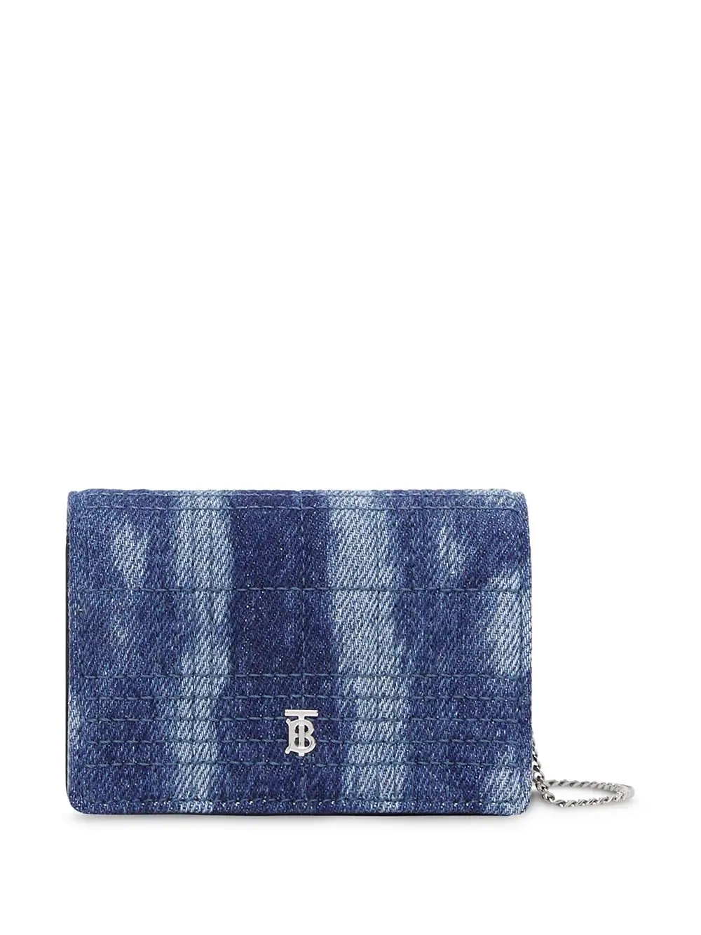 quilted denim strap card case - 1