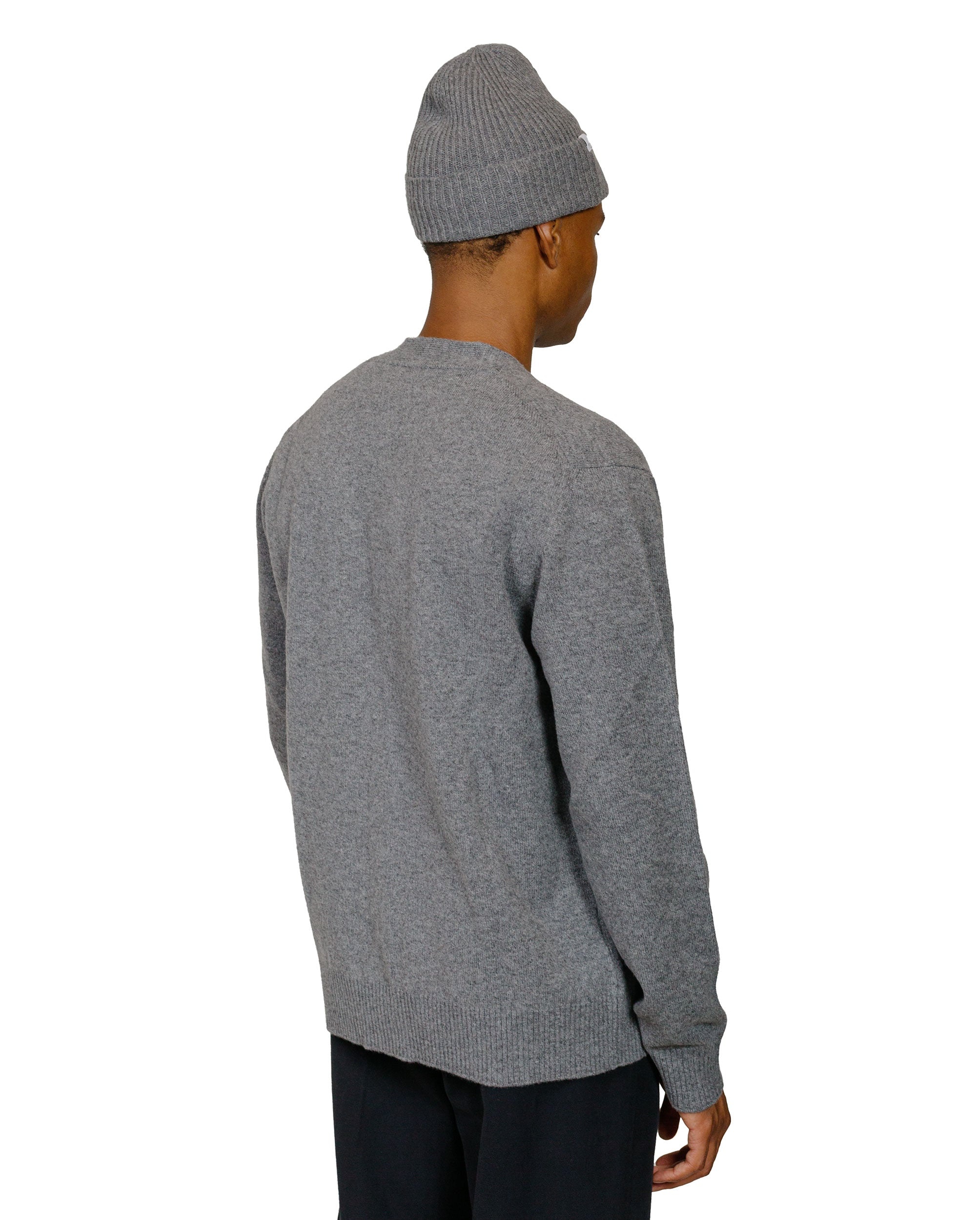 Standard Merino Lambswool Cardigan Grey Melange - 3