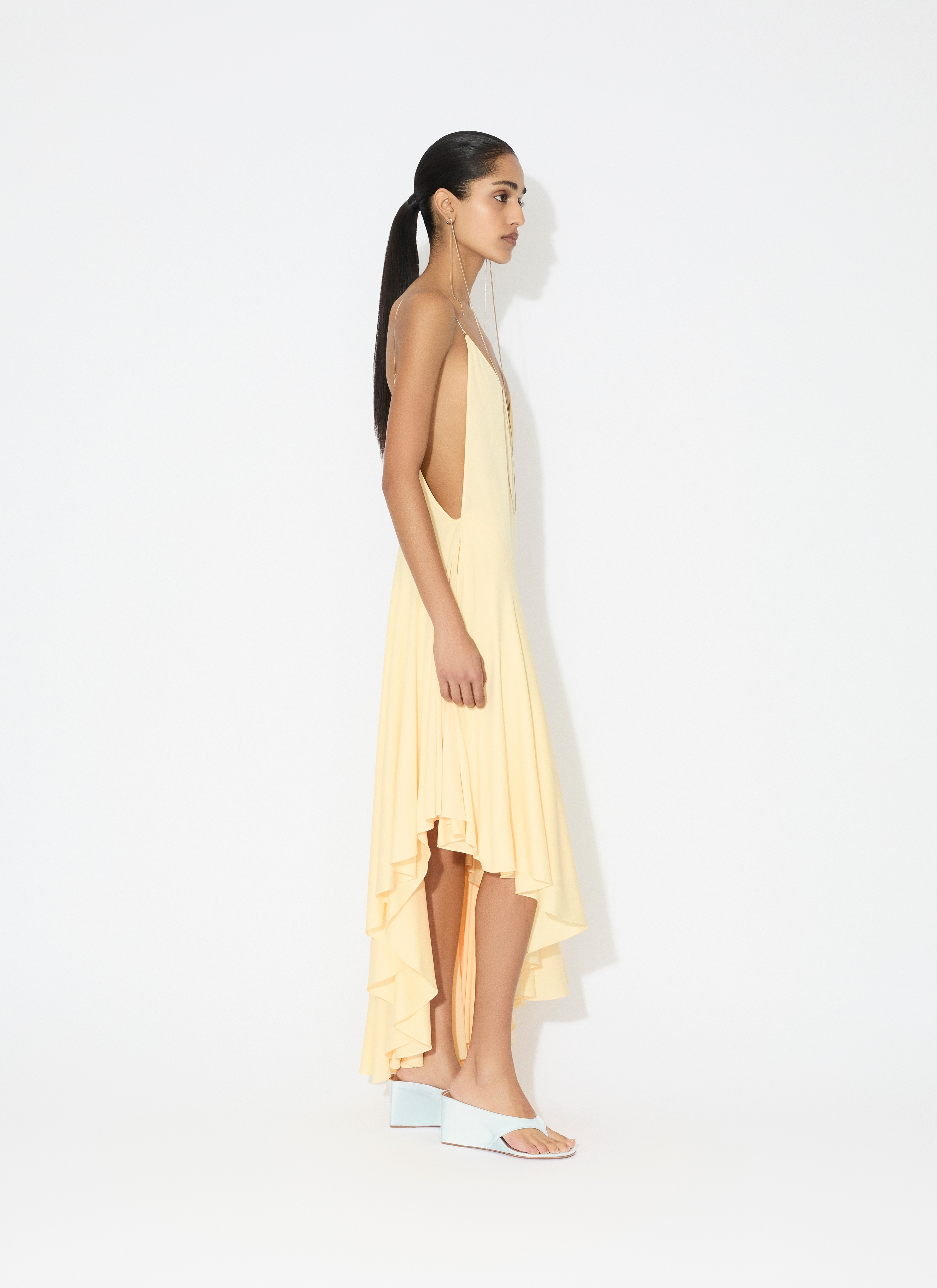 MATTE JERSEY ASYMMETRICAL SLIP DRESS - 5
