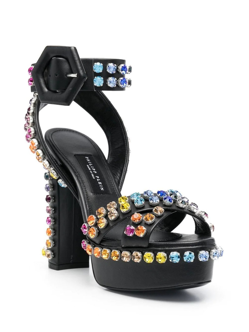 PHILIPP PLEIN 135mm crystal-embellished platform sandals outlook