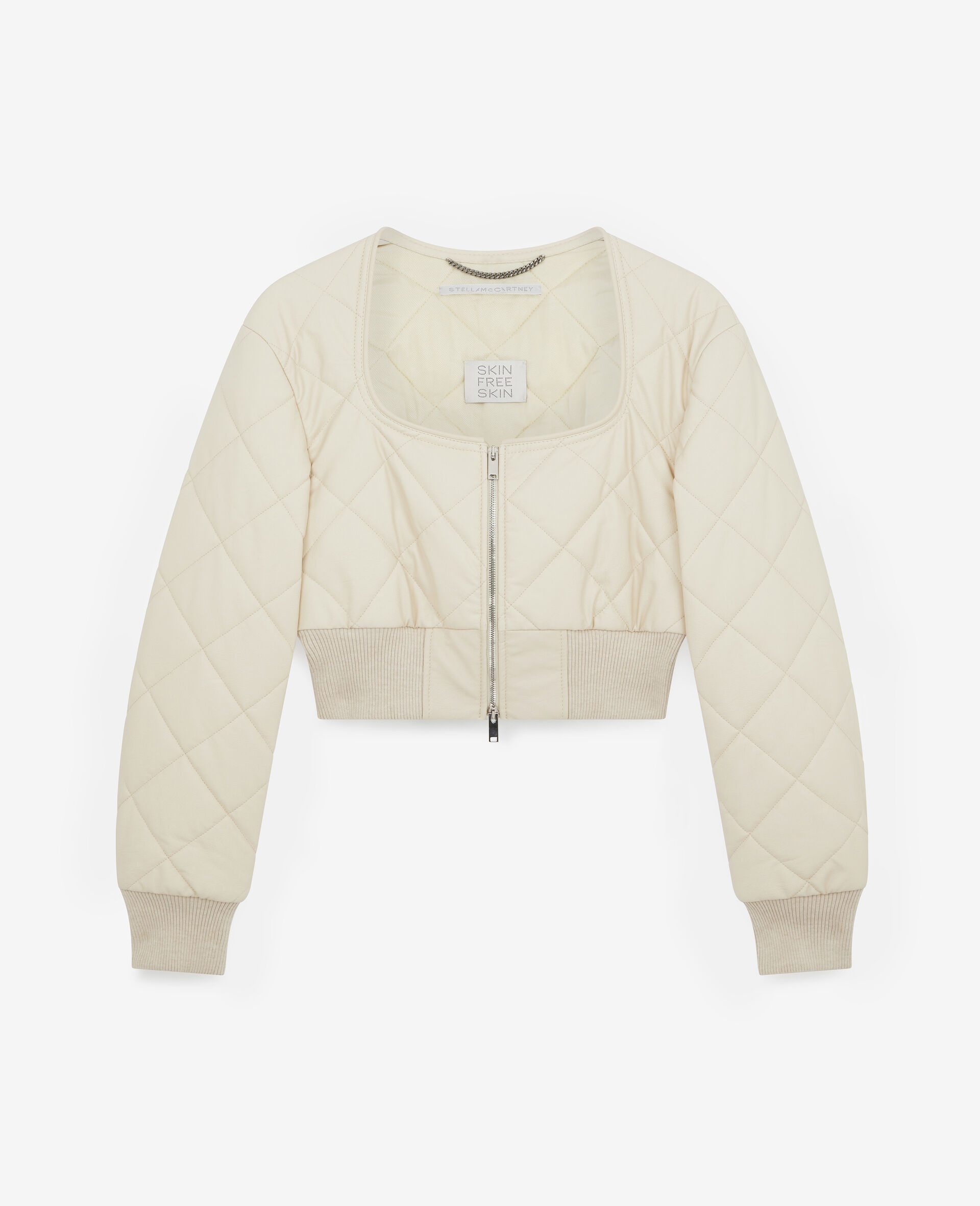 Quilted Cropped Bomber Jacket - 1