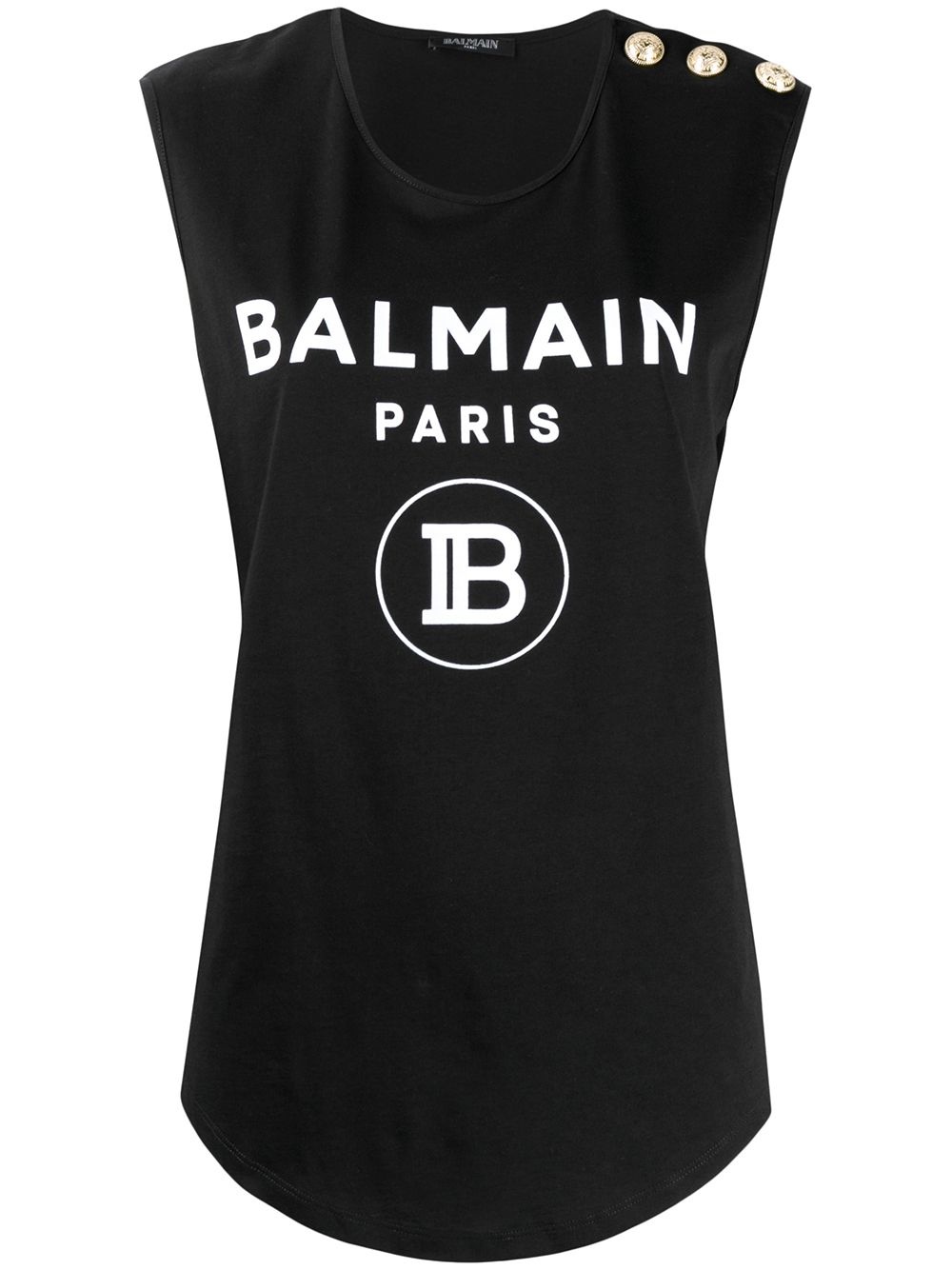 logo print tank top - 1