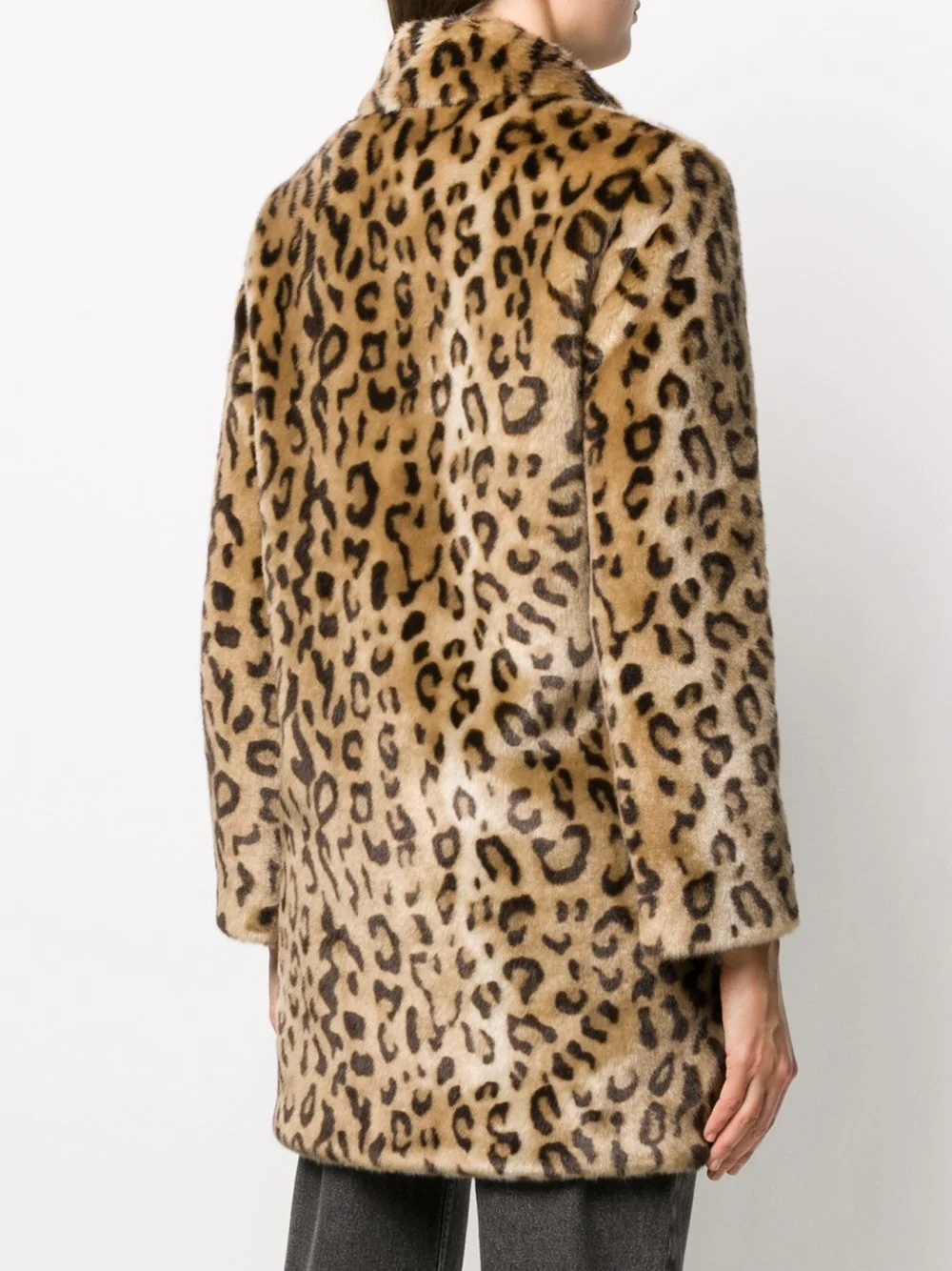 leopard-print faux-fur coat - 4