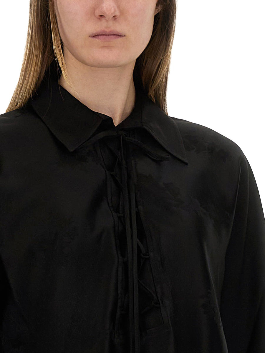 Ganni Women Jacquard Satin Shirt - 4