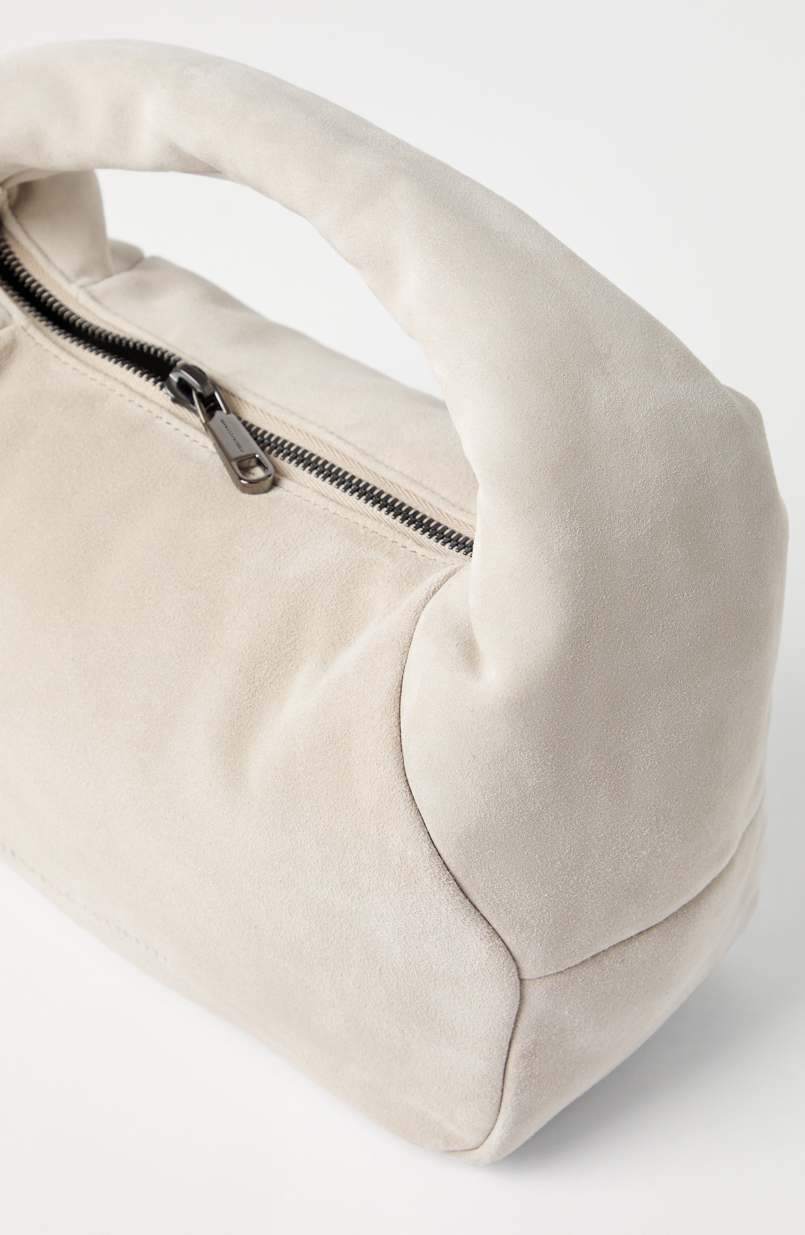 Brunello Cucinelli Small suede BC Duo Hobo bag in Ecru at Nordstrom - 4