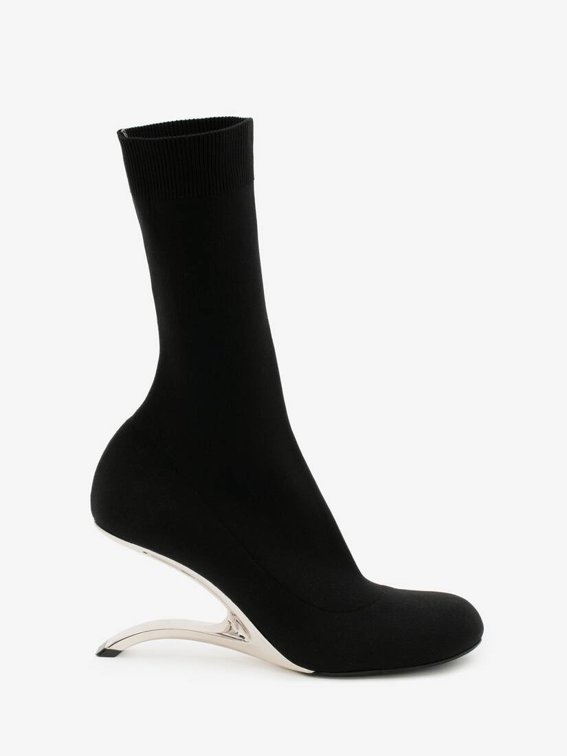 Arc Knit Boot in Black/silver - 1