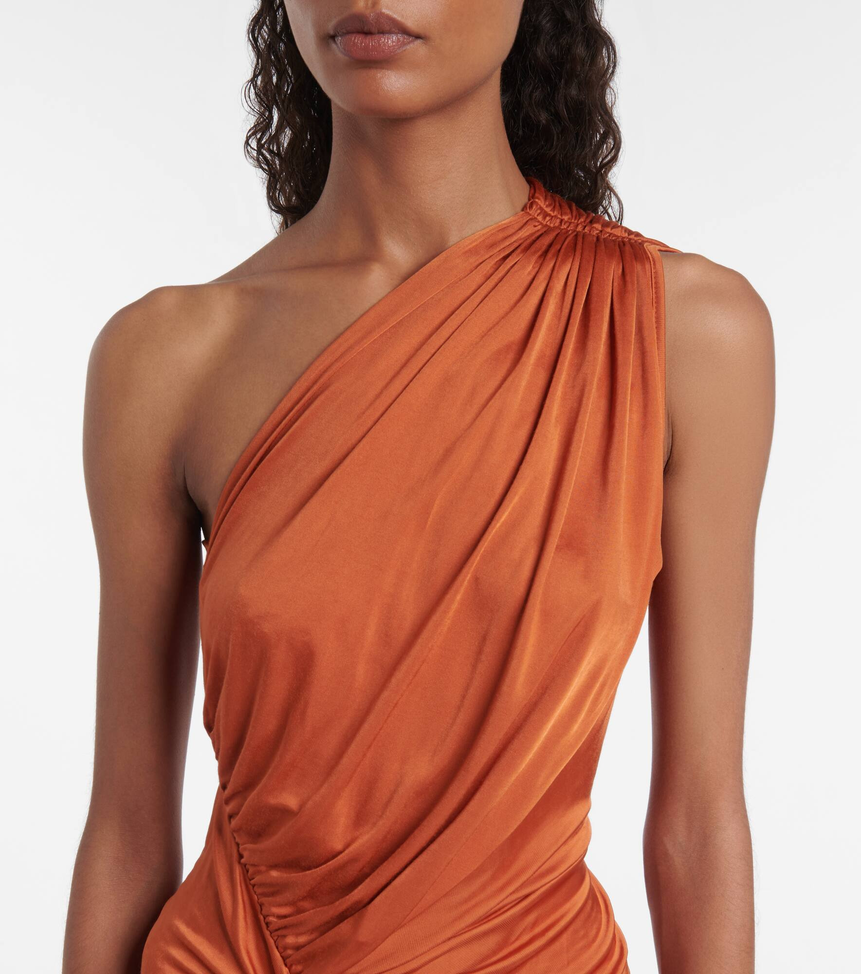 Avra ruched one-shoulder jersey gown - 4