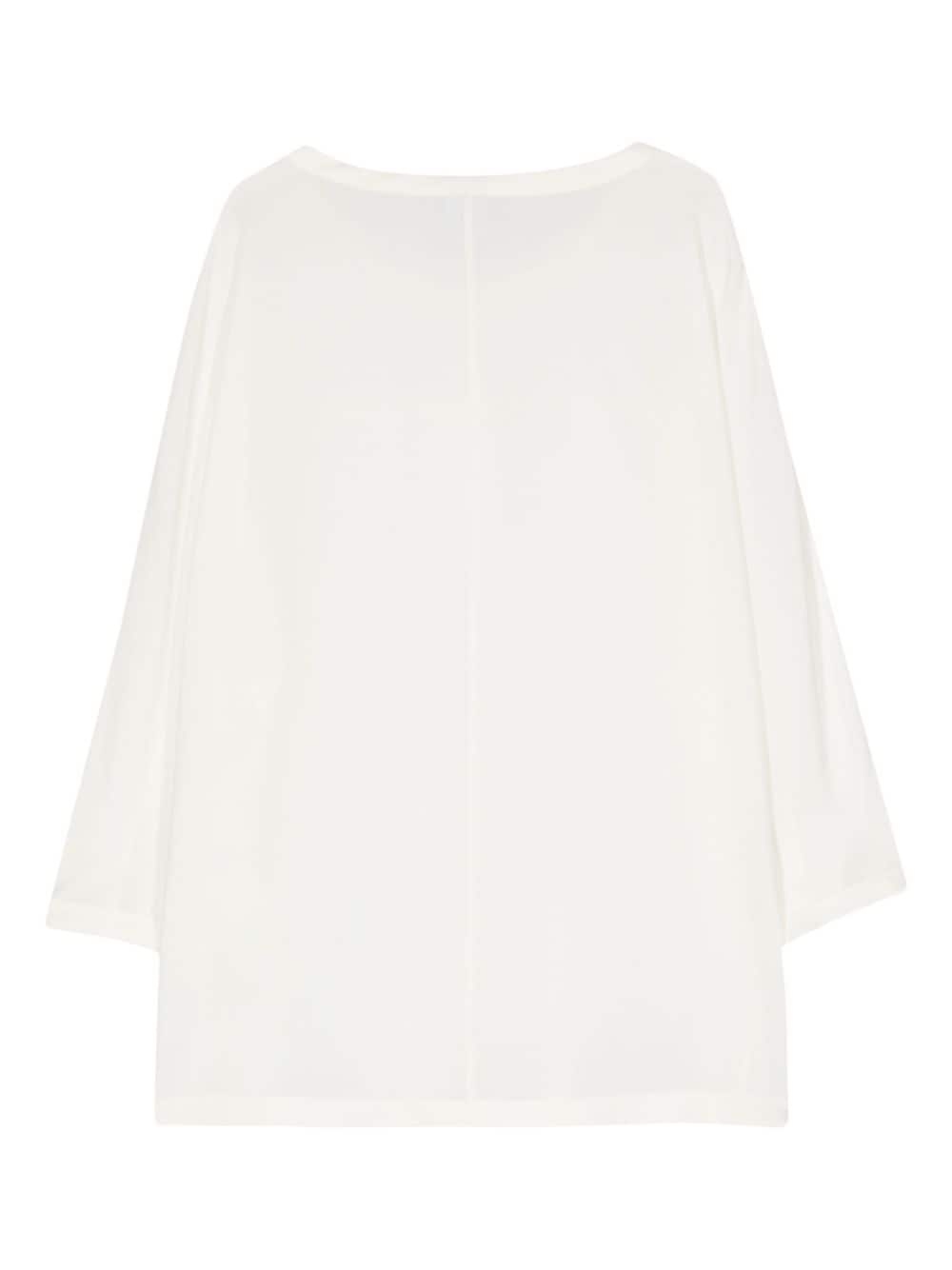 round-neck silk T-shirt - 2