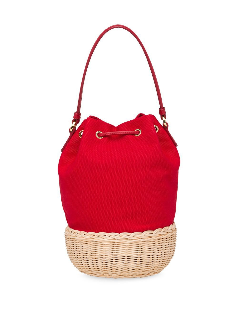 wicker and canvas shoulder bag - 3