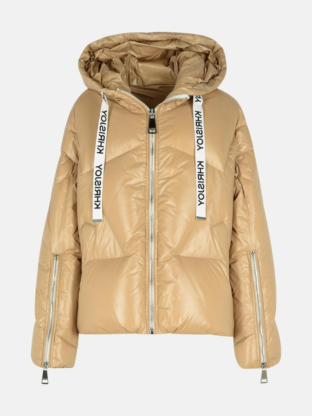 'SHINY' BEIGE POLYAMIDE DOWN JACKET - 1