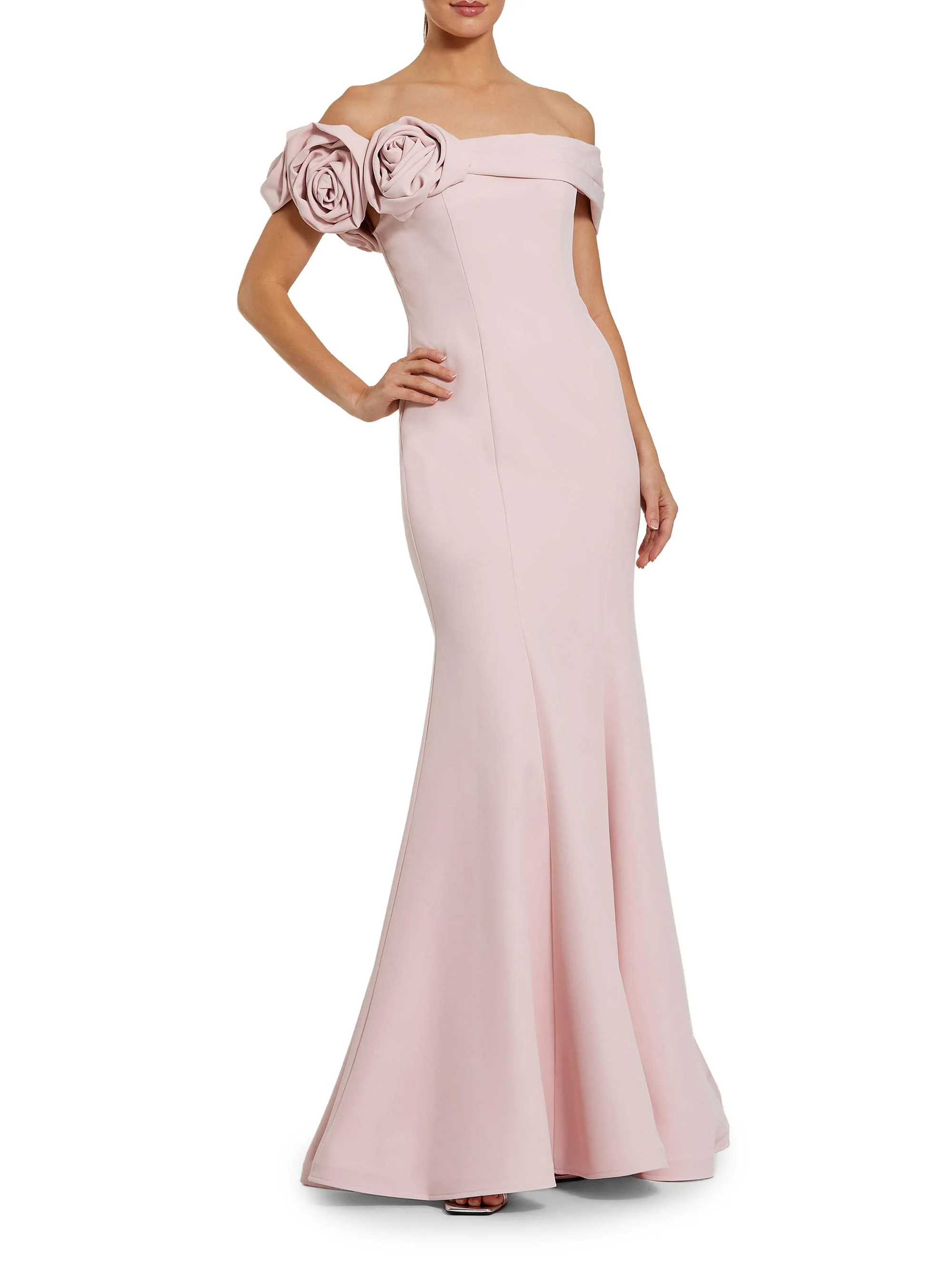 Women's Ieena One Satin Off-The-Shoulder Gown - Vintage Rose - 1