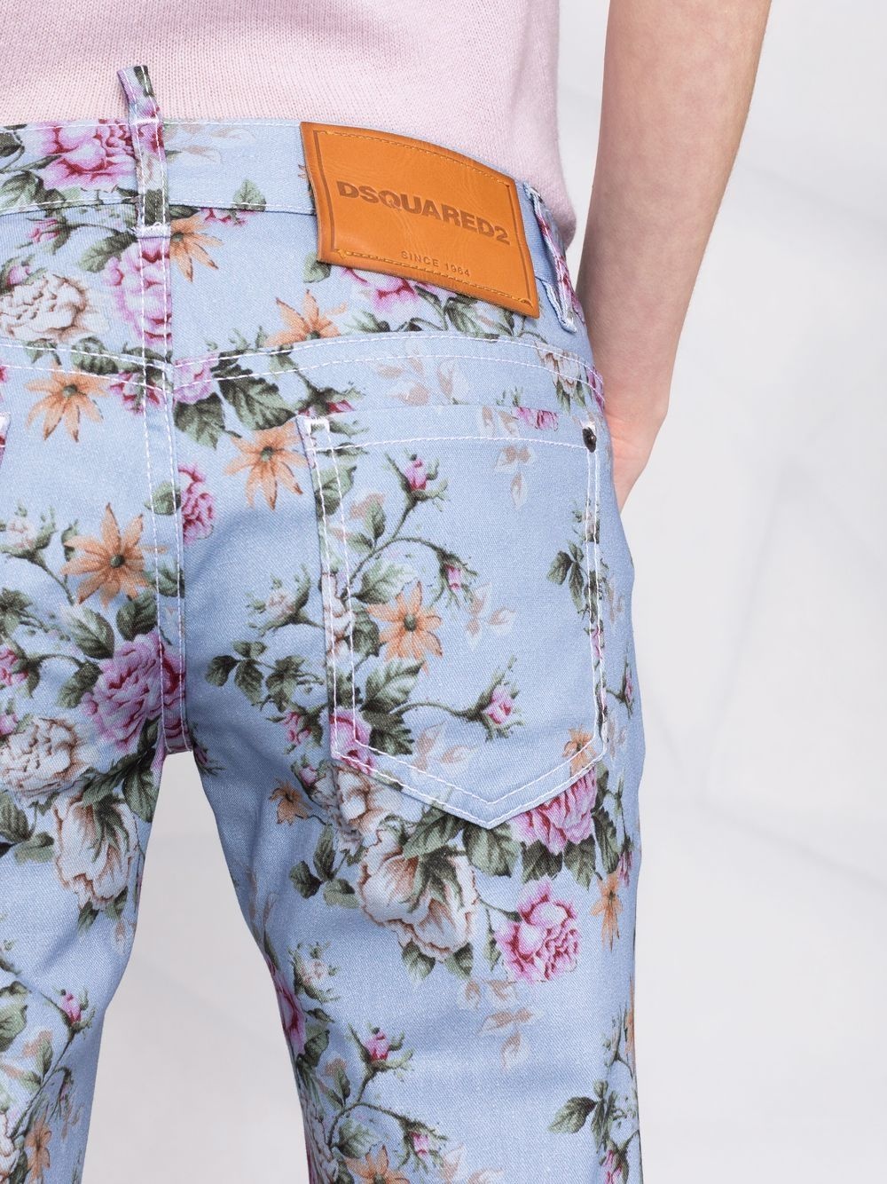 floral-print skinny trousers - 3