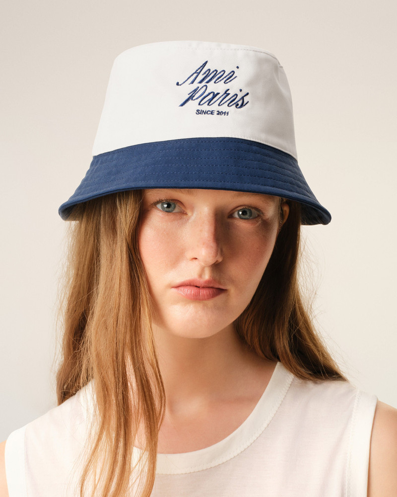 AMI Paris BLUE AND WHITE COTTON AMI PARIS HAT outlook